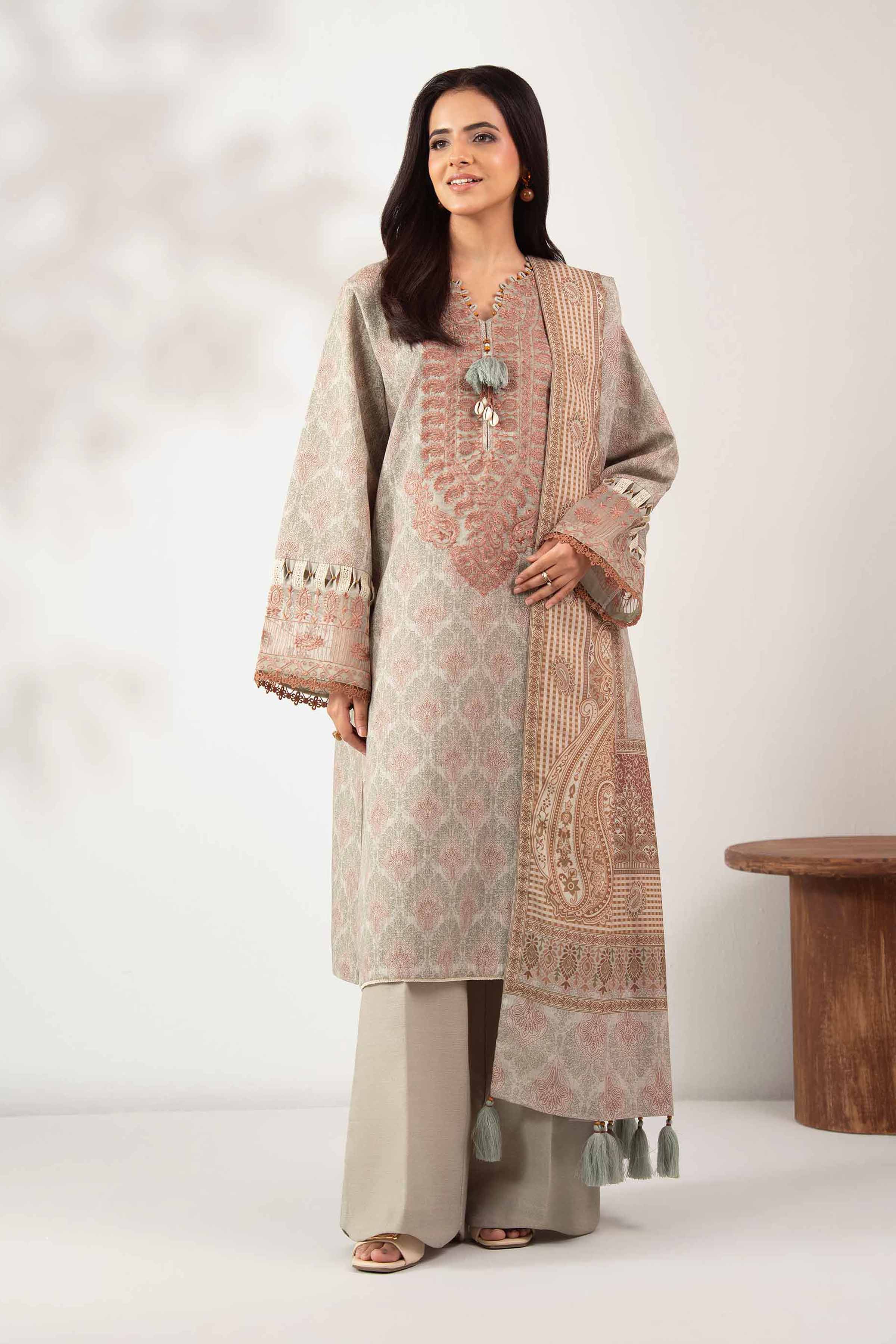 3 Piece - Digital Printed Embroidered Suit - 42502574 for Women - Unstitched Collection | Nishat | Shop Online