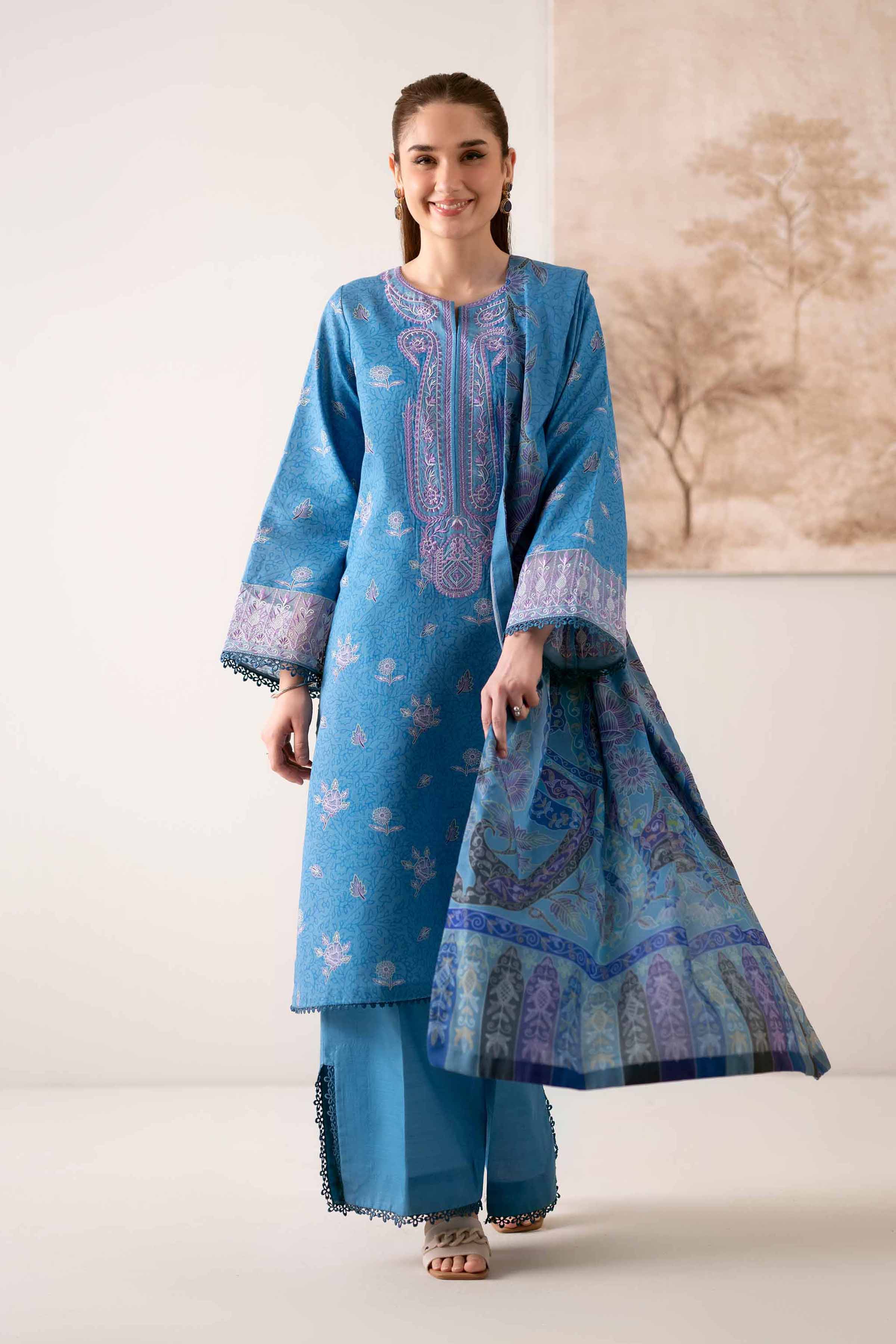 3 Piece - Digital Printed Embroidered Suit - 42502577 for Women - Unstitched Collection | Nishat | Shop Online
