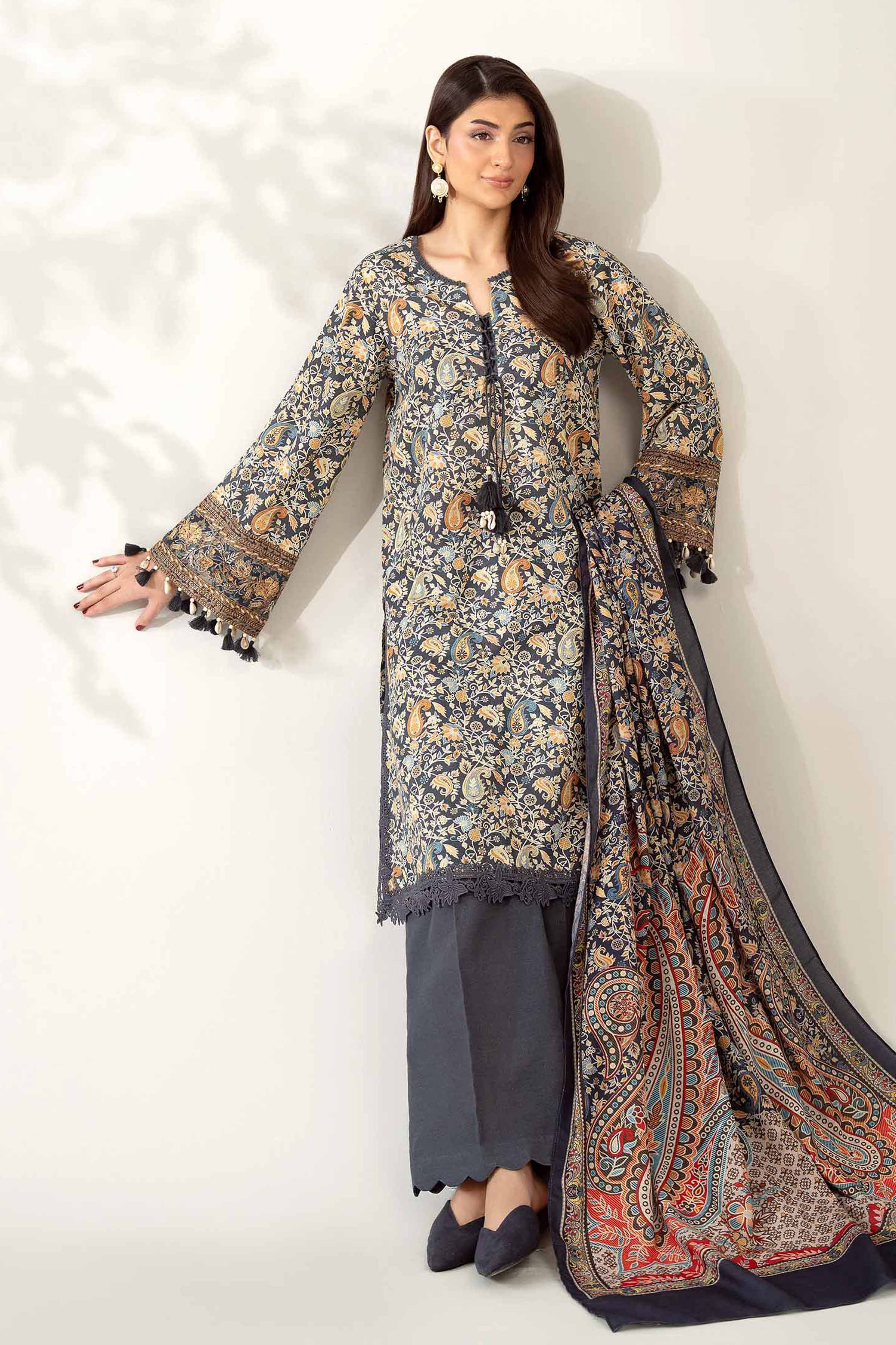 3 Piece - Digital Printed Embroidered Suit - 42502578 for Women - Unstitched Collection | Nishat | Shop Online