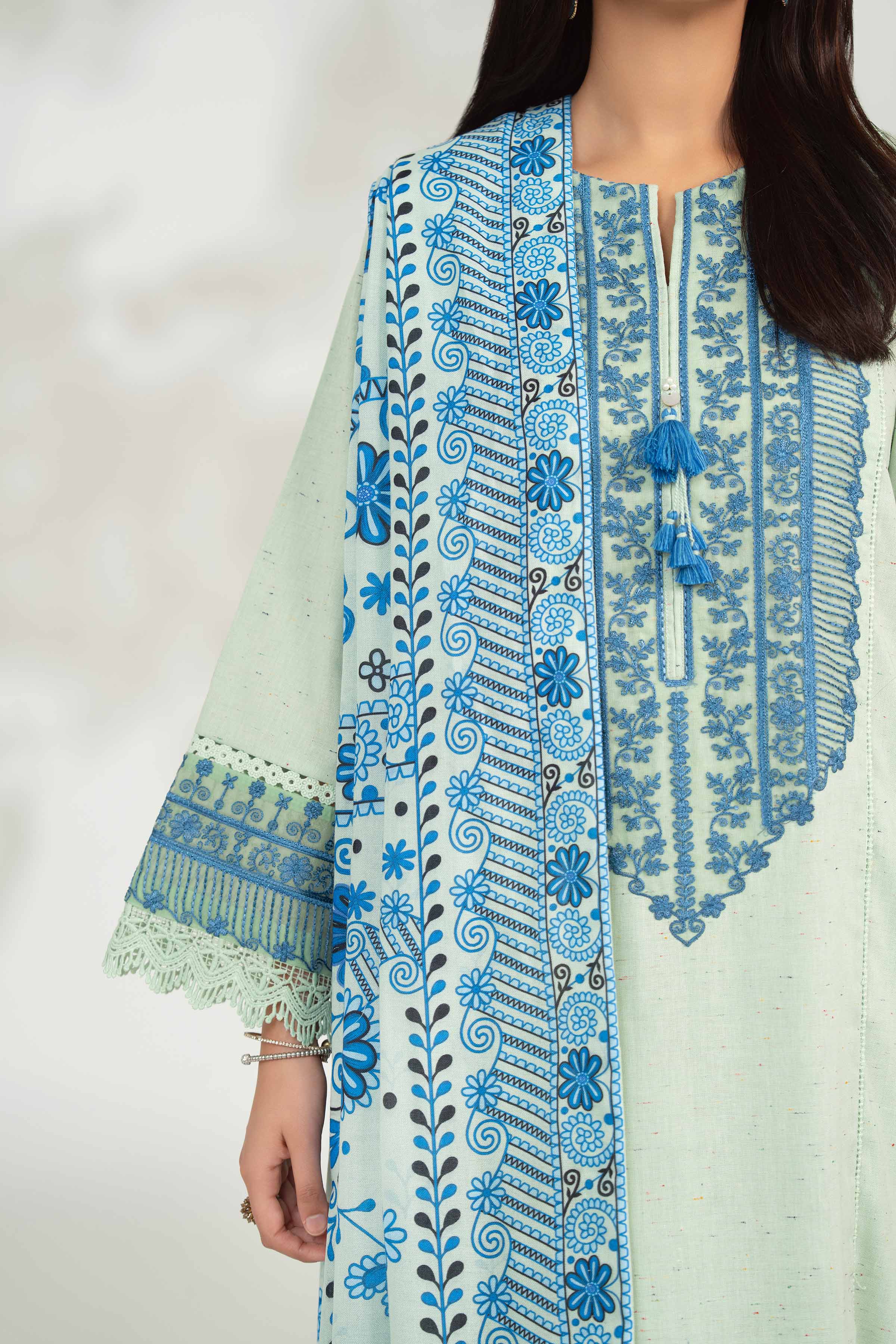 3 Piece - Digital Printed Embroidered Suit - 42502595 for Women - Unstitched Collection | Nishat | Shop Online