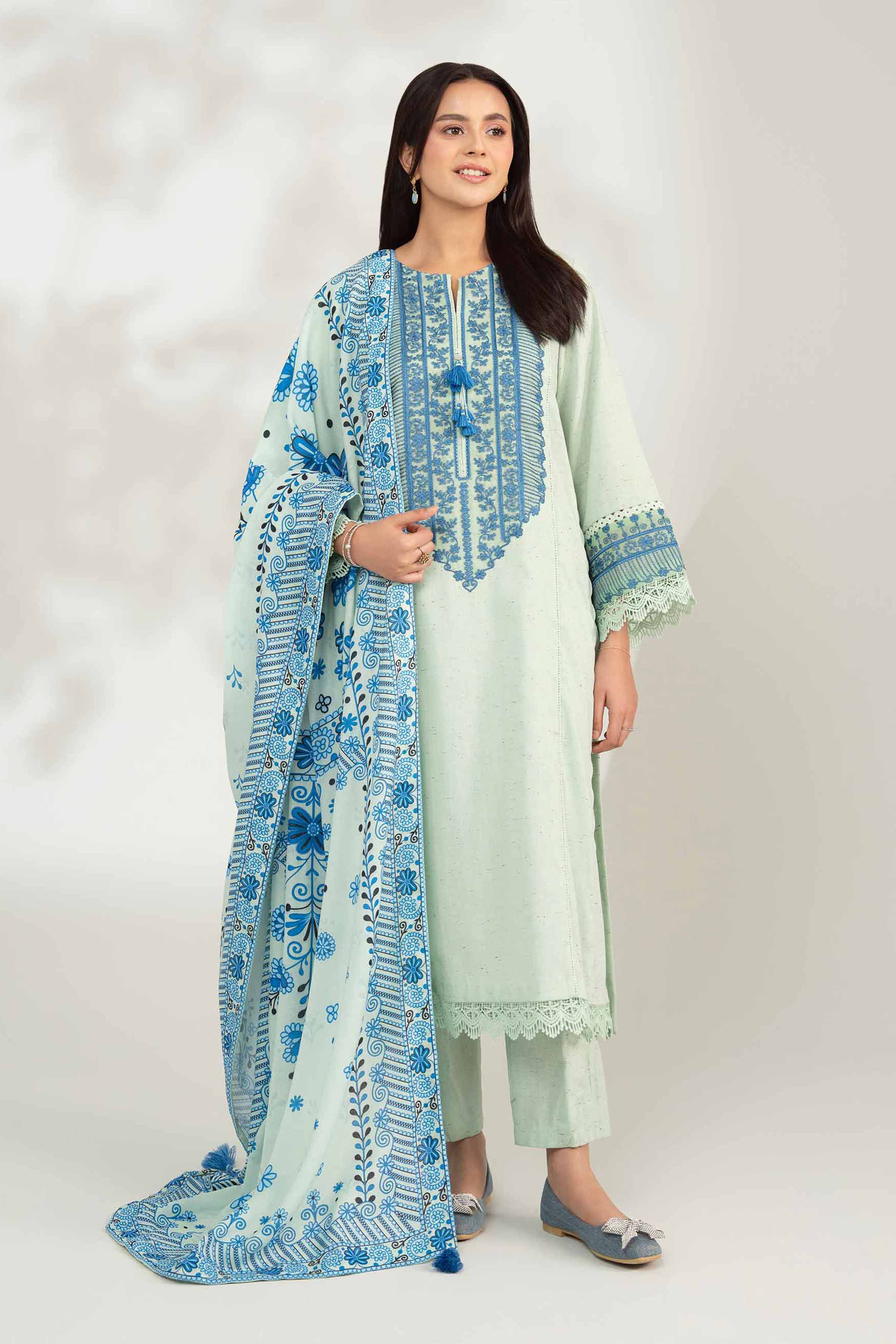 3 Piece - Digital Printed Embroidered Suit - 42502595 for Women - Unstitched Collection | Nishat | Shop Online