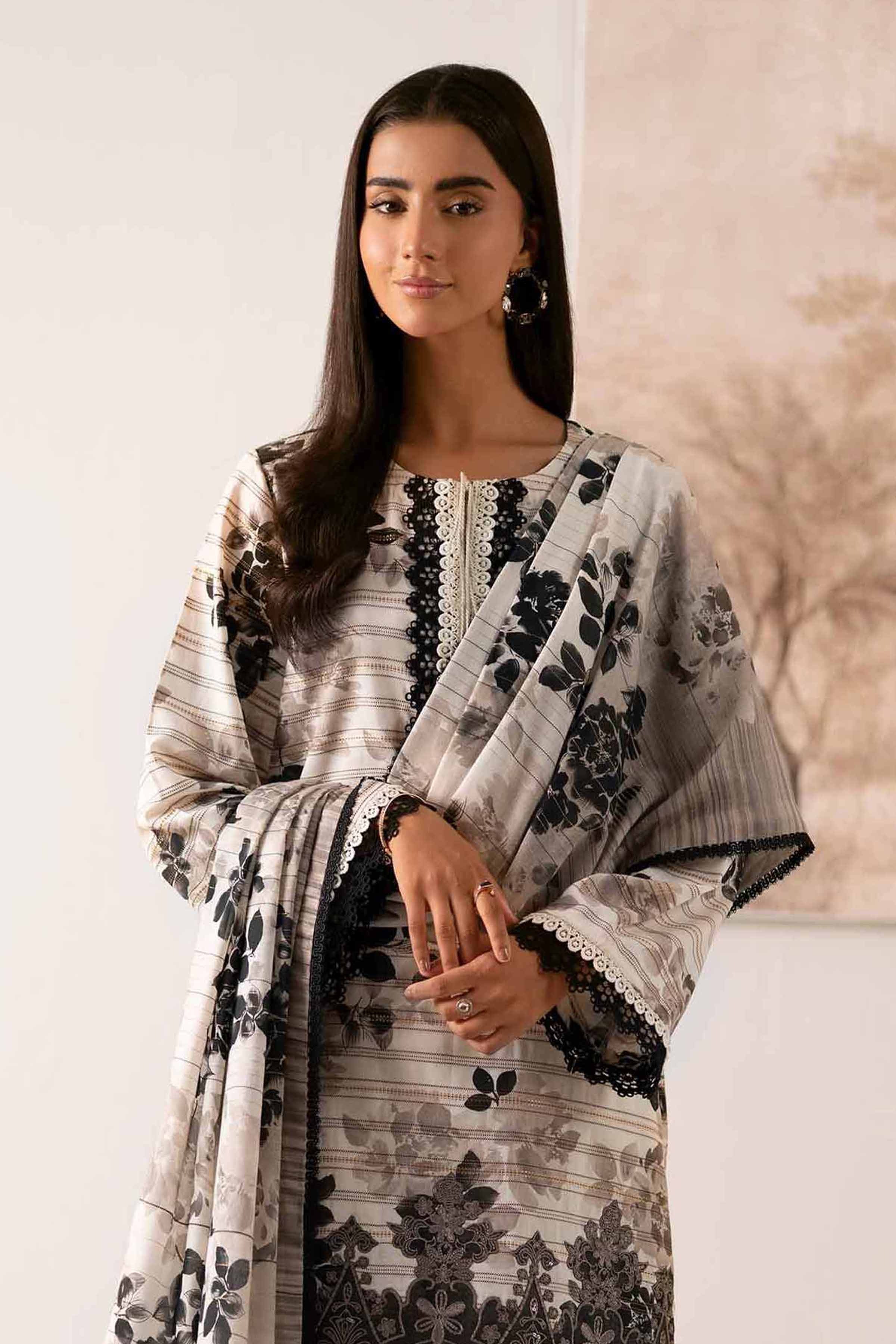 3 Piece - Digital Printed Embroidered Suit - 42502610 for Women - Unstitched Collection | Nishat | Shop Online