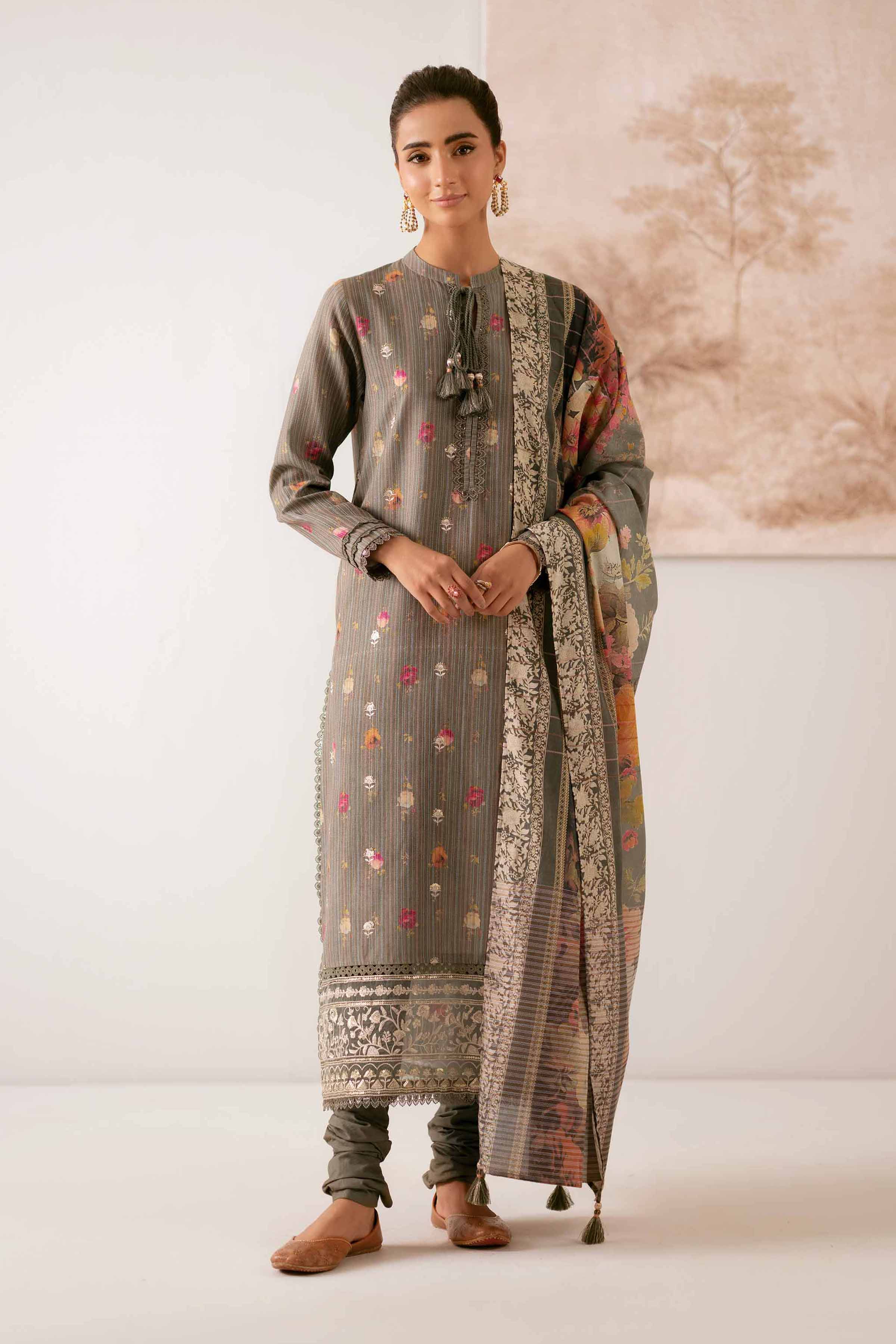 3 Piece - Digital Printed Embroidered Suit - 42502611 for Women - Unstitched Collection | Nishat | Shop Online