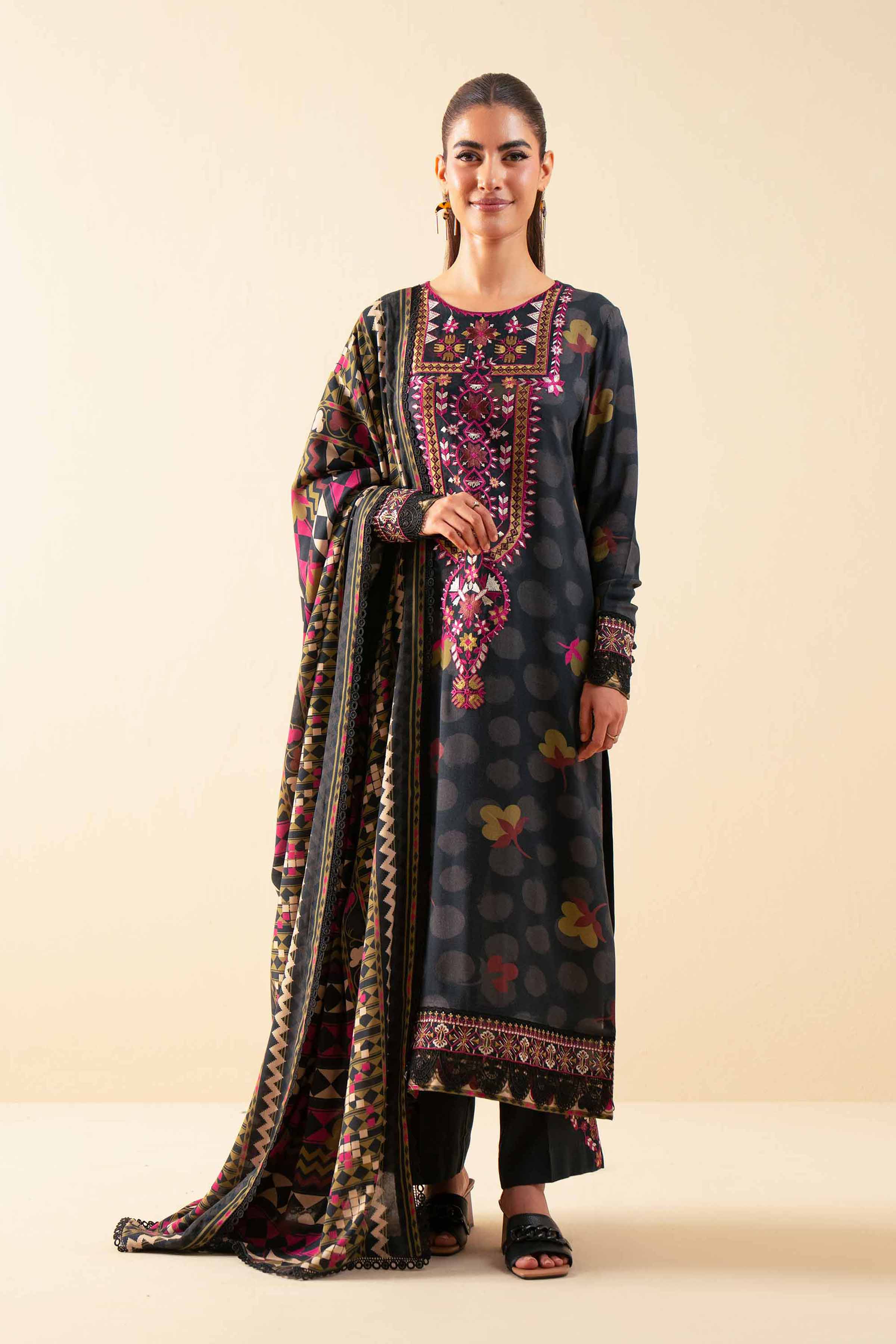 3 Piece - Printed Embroidered Suit - 42502616 for Women - Unstitched Collection | Nishat | Shop Online
