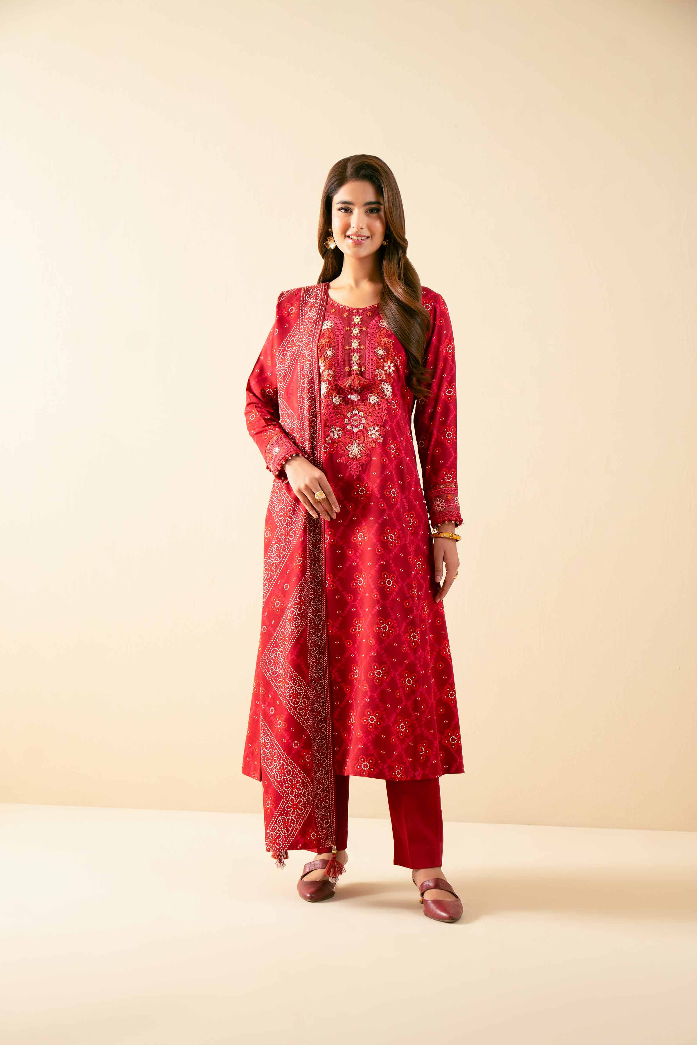 3 Piece - Printed Embroidered Suit - 42502617 for Women - Unstitched Collection | Nishat | Shop Online