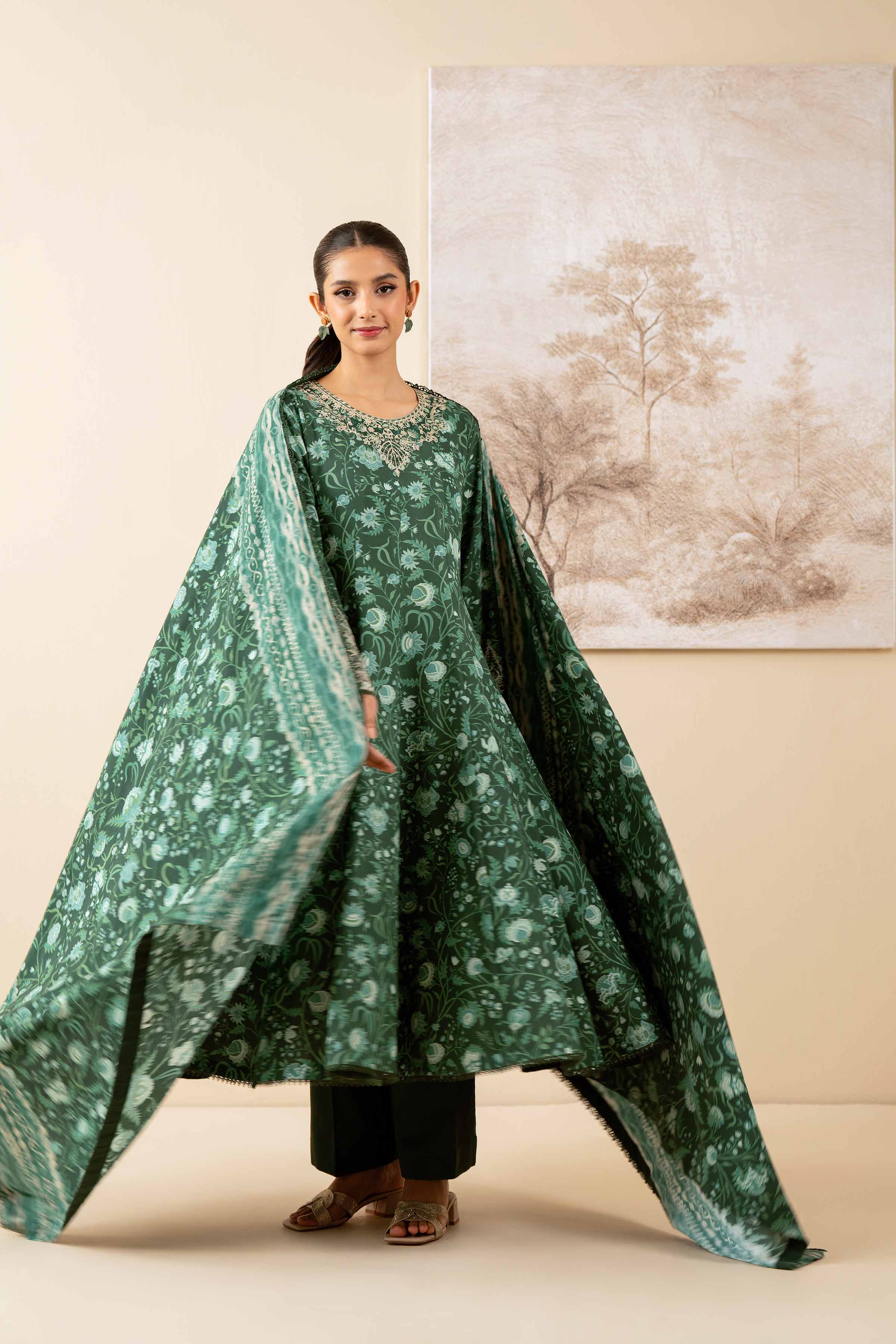 3 Piece - Printed Embroidered Suit - 42502619 for Women - Unstitched Collection | Nishat | Shop Online