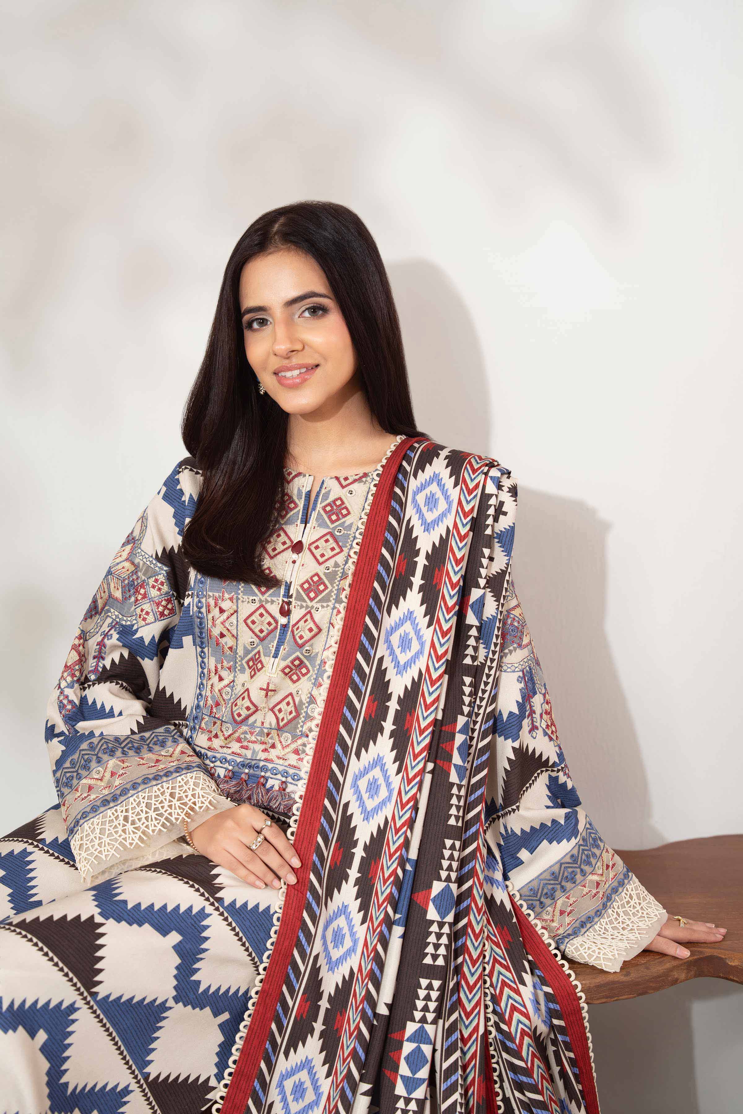 3 Piece - Printed Embroidered Suit - 42502622 for Women - Unstitched Collection | Nishat | Shop Online