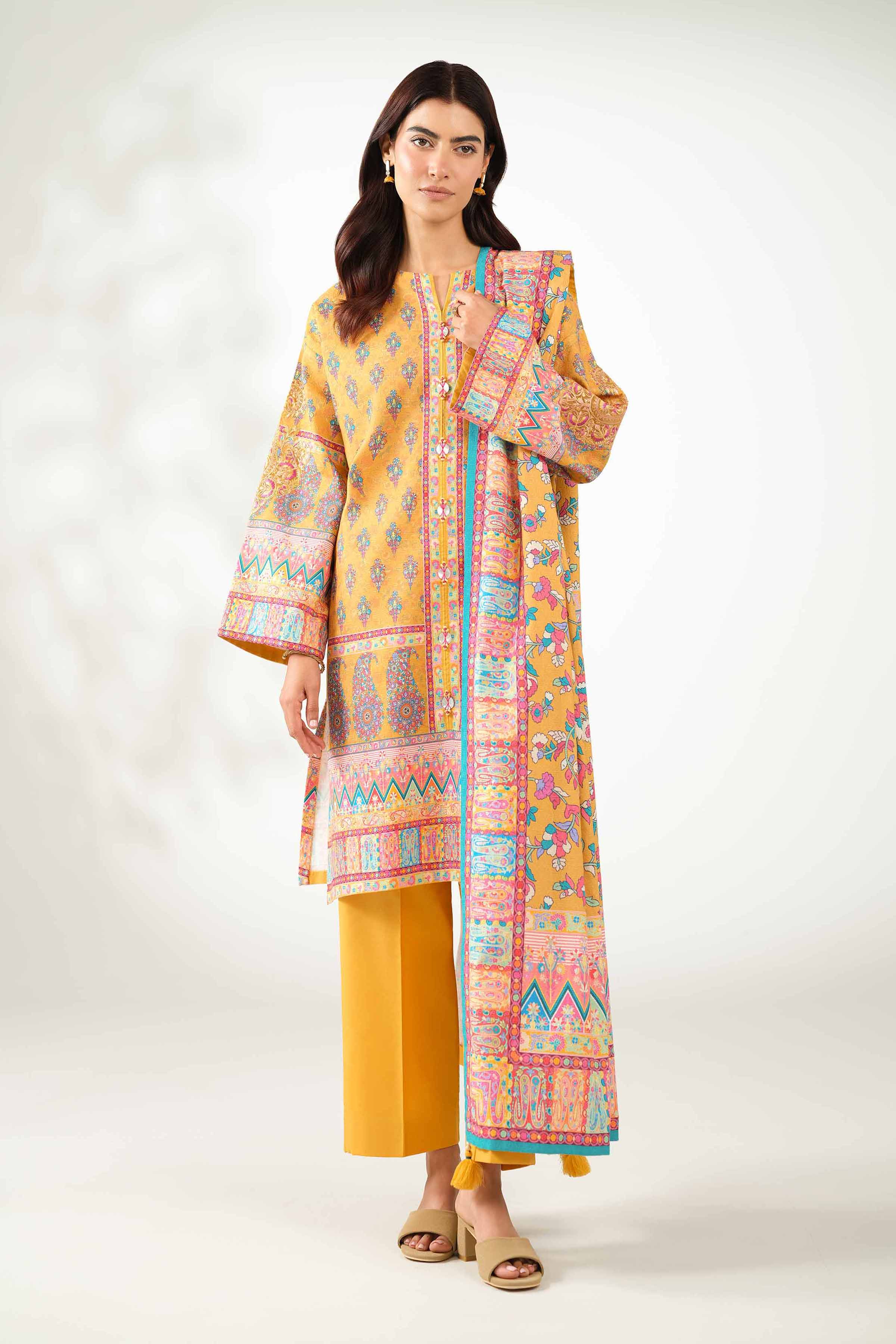 3 Piece - Digital Printed Embroidered Suit - 42502635 for Women - Unstitched Collection | Nishat | Shop Online