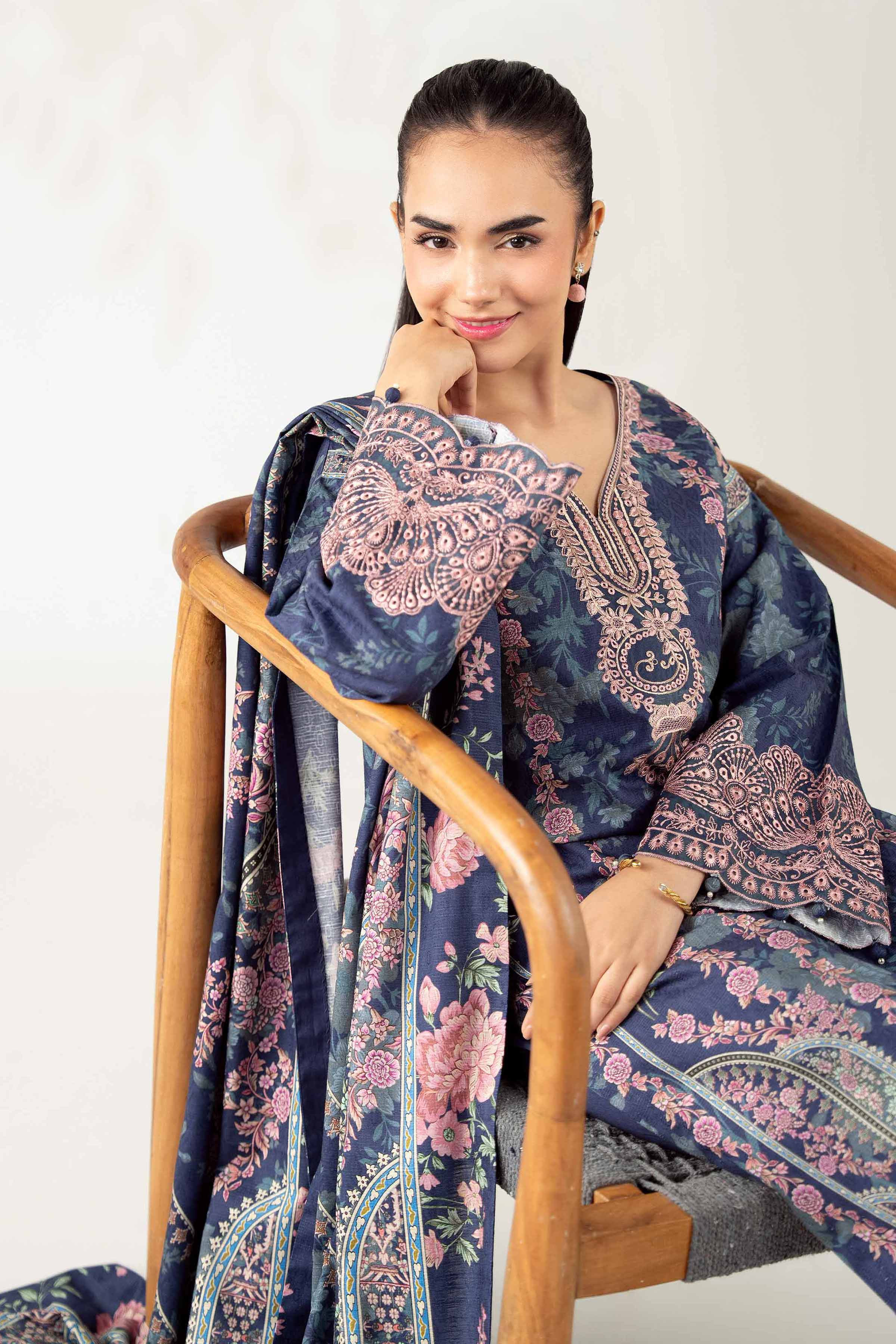 3 Piece - Digital Printed Embroidered Suit - 42502636 for Women - Unstitched Collection | Nishat | Shop Online