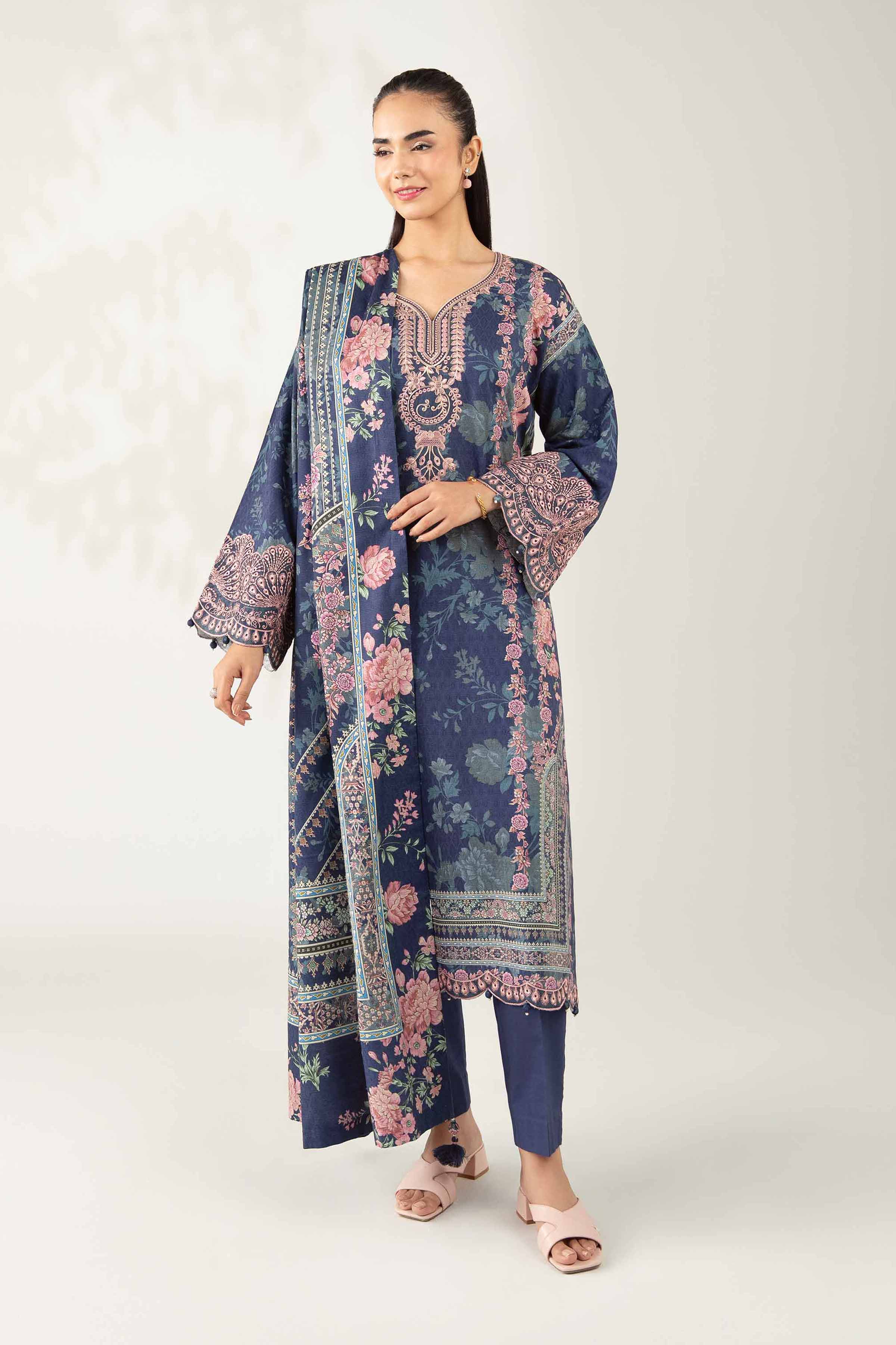 3 Piece - Digital Printed Embroidered Suit - 42502636 for Women - Unstitched Collection | Nishat | Shop Online