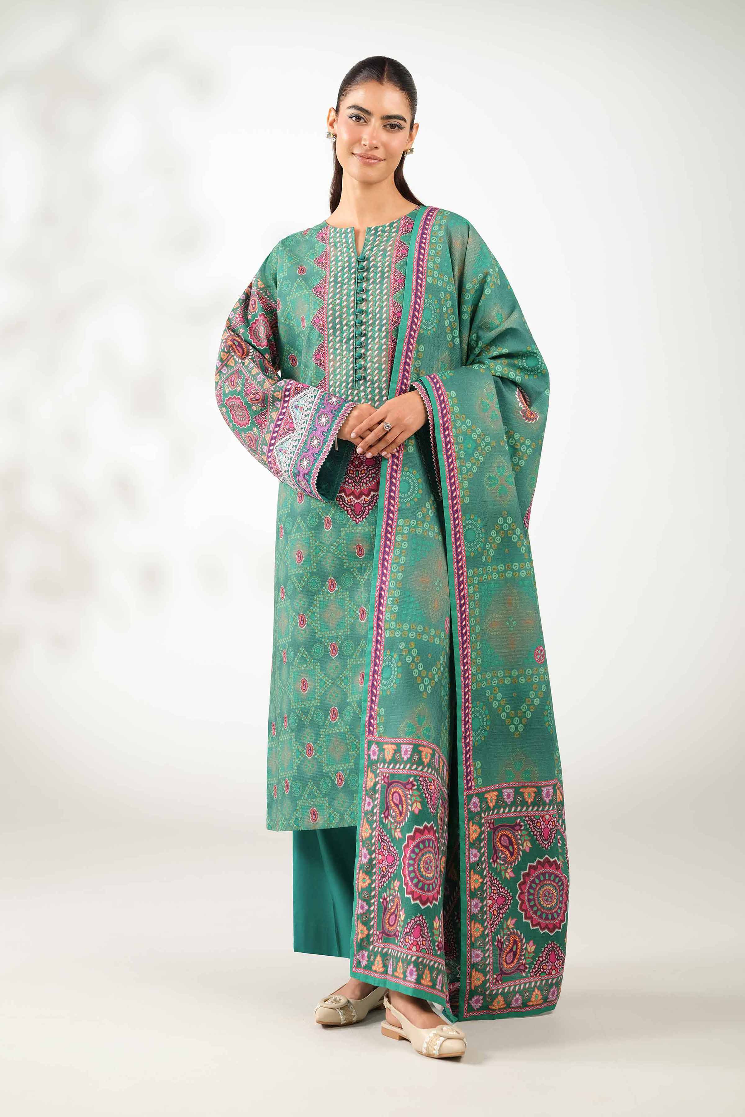 3 Piece - Digital Printed Embroidered Suit - 42502638 for Women - Unstitched Collection | Nishat | Shop Online