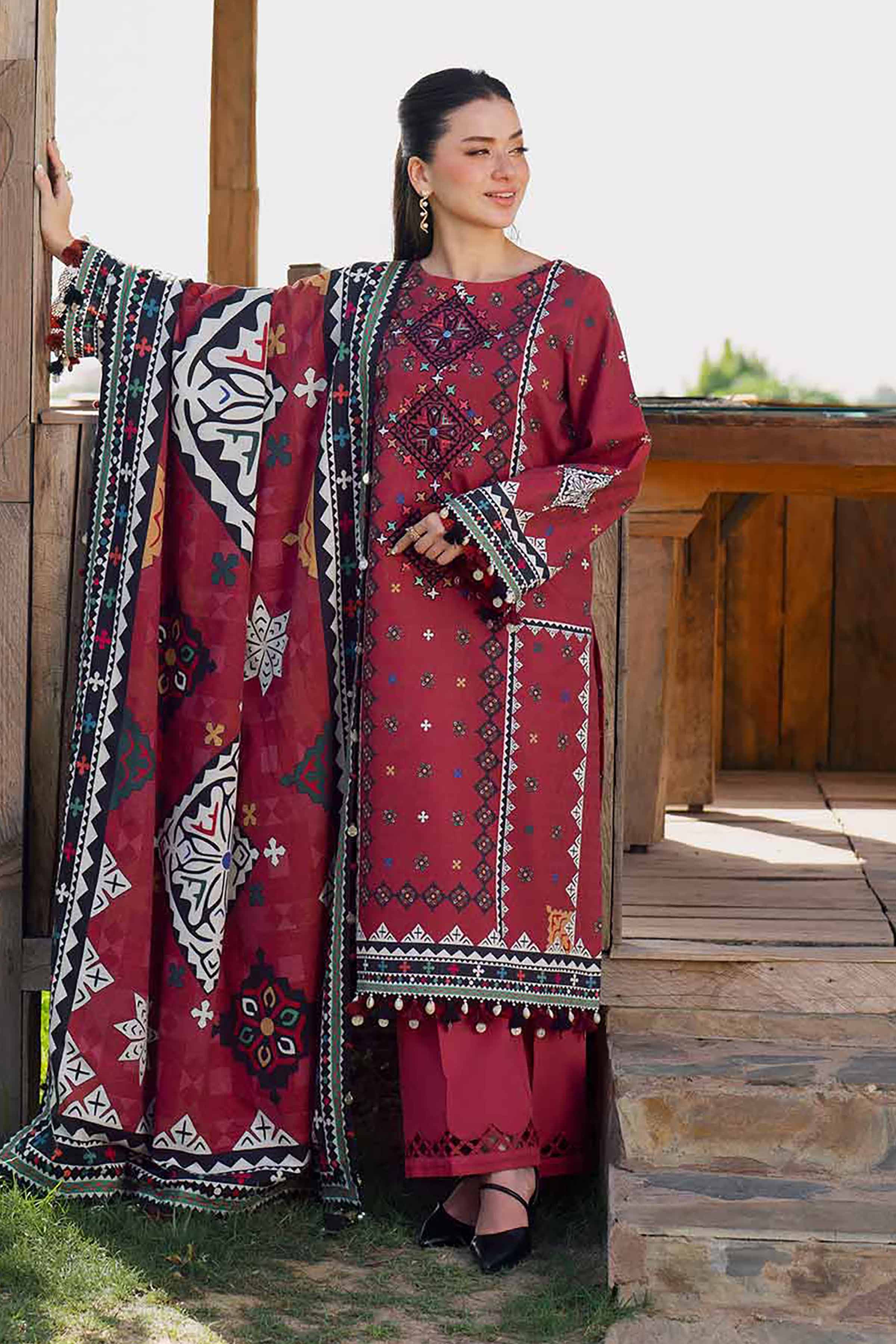 3 Piece - Digital Printed Embroidered Suit - 42502642 for Women - Unstitched Collection | Nishat | Shop Online