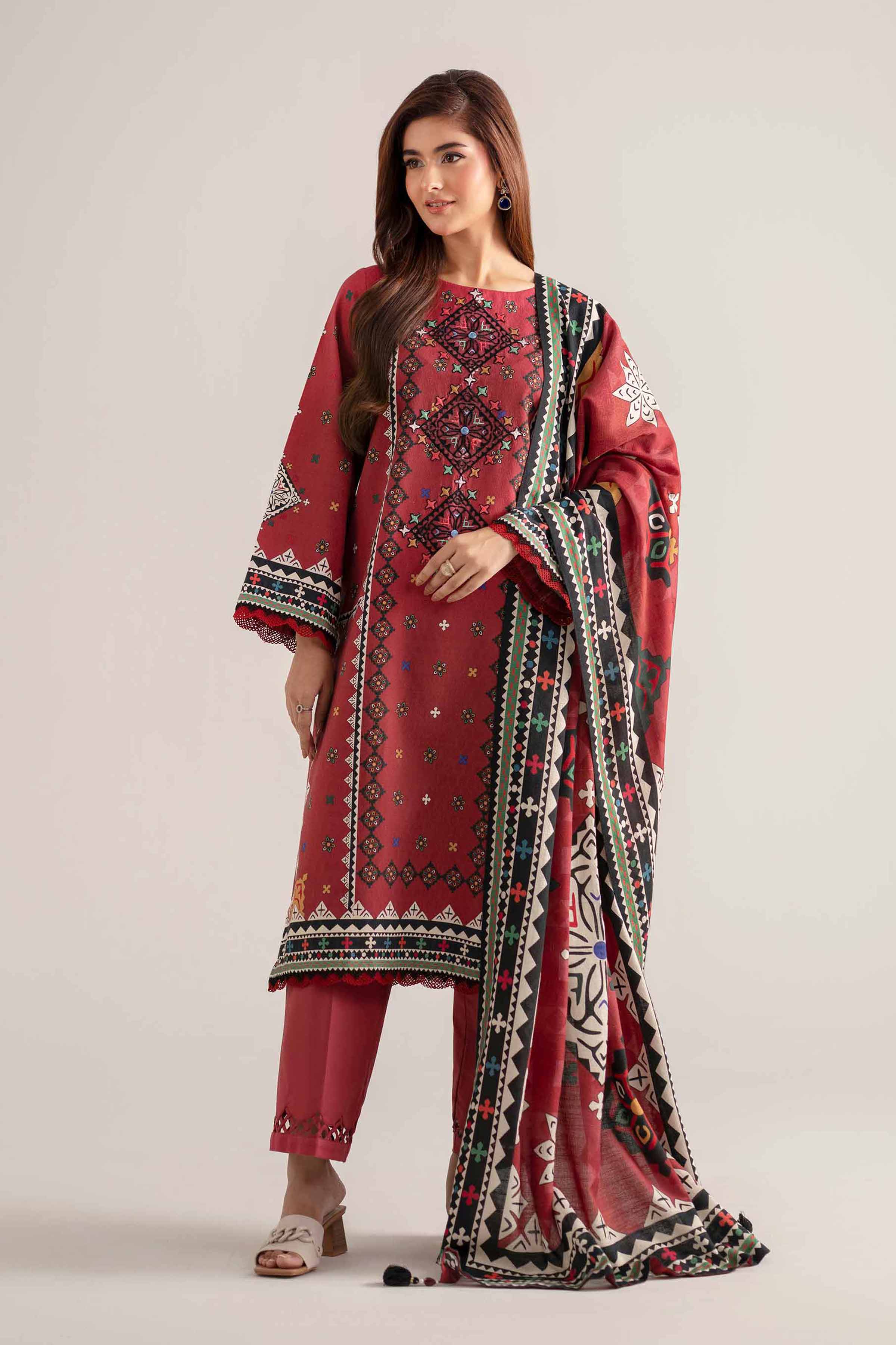 3 Piece - Digital Printed Embroidered Suit - 42502642 for Women - Unstitched Collection | Nishat | Shop Online