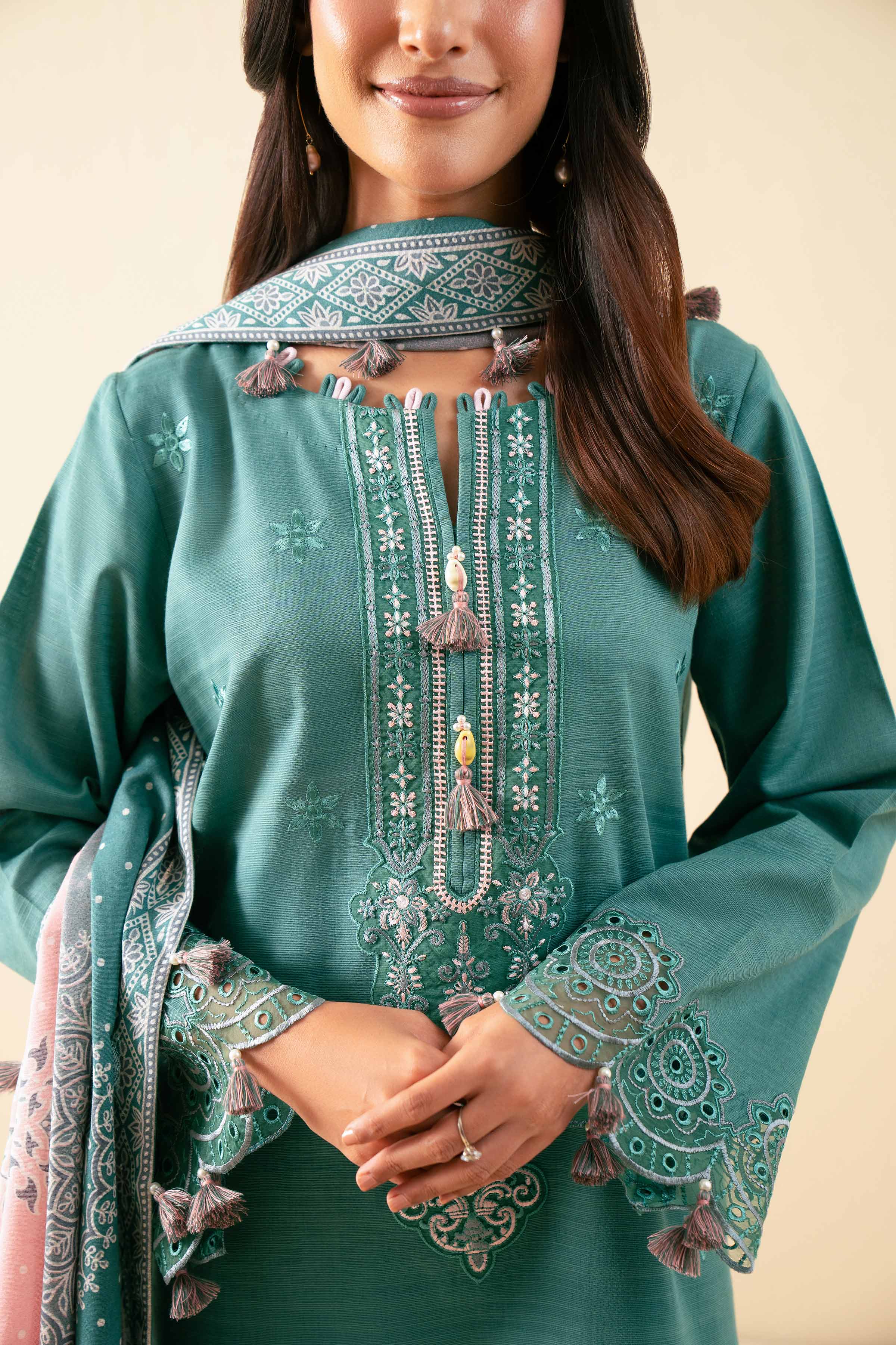 3 Piece - Printed Embroidered Suit - 42502686 for Women - Unstitched Collection | Nishat | Shop Online