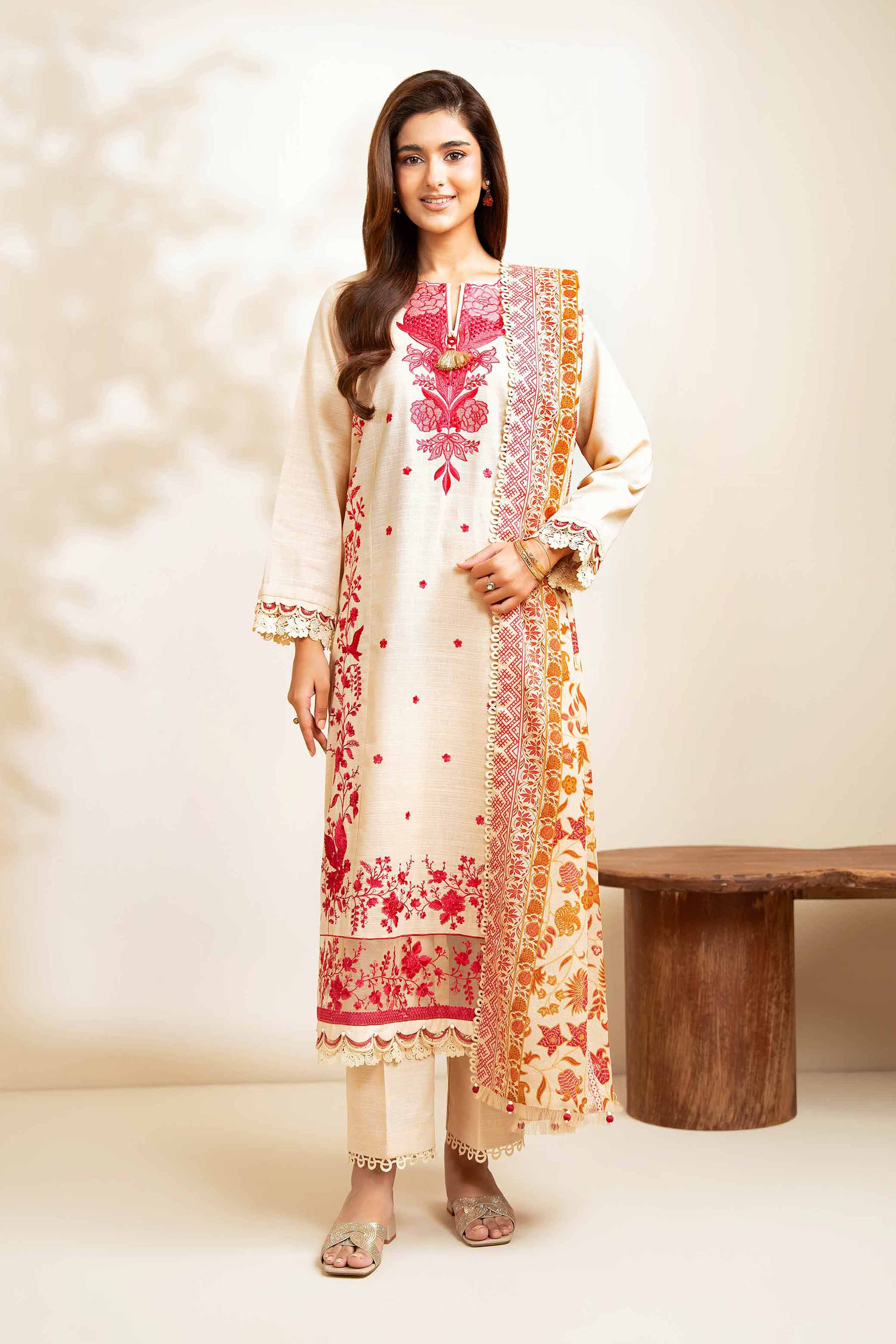 3 Piece - Printed Embroidered Suit - 42502688 for Women - Unstitched Collection | Nishat | Shop Online