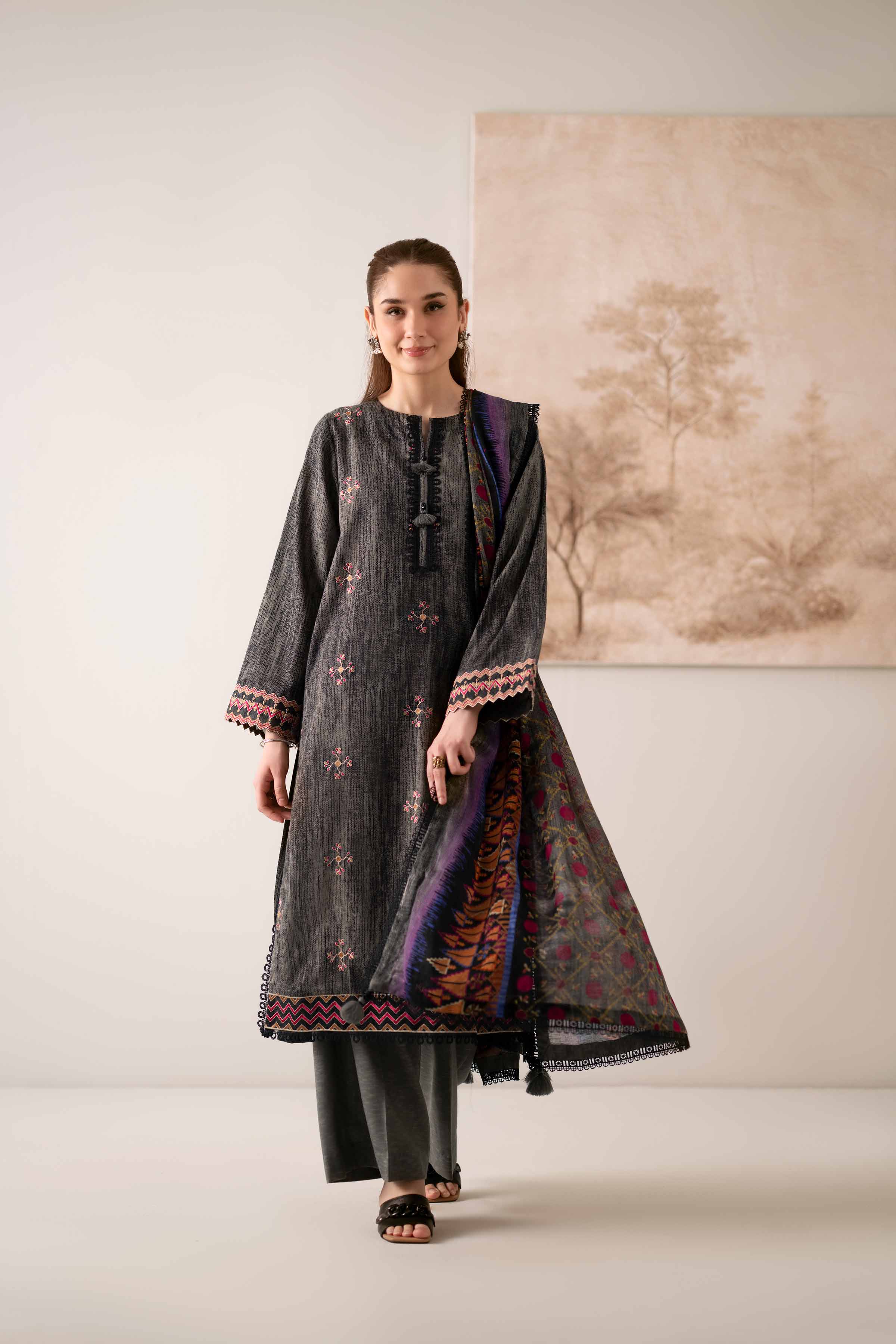 3 Piece - Digital Printed Embroidered Suit - 42502705 for Women - Unstitched Collection | Nishat | Shop Online