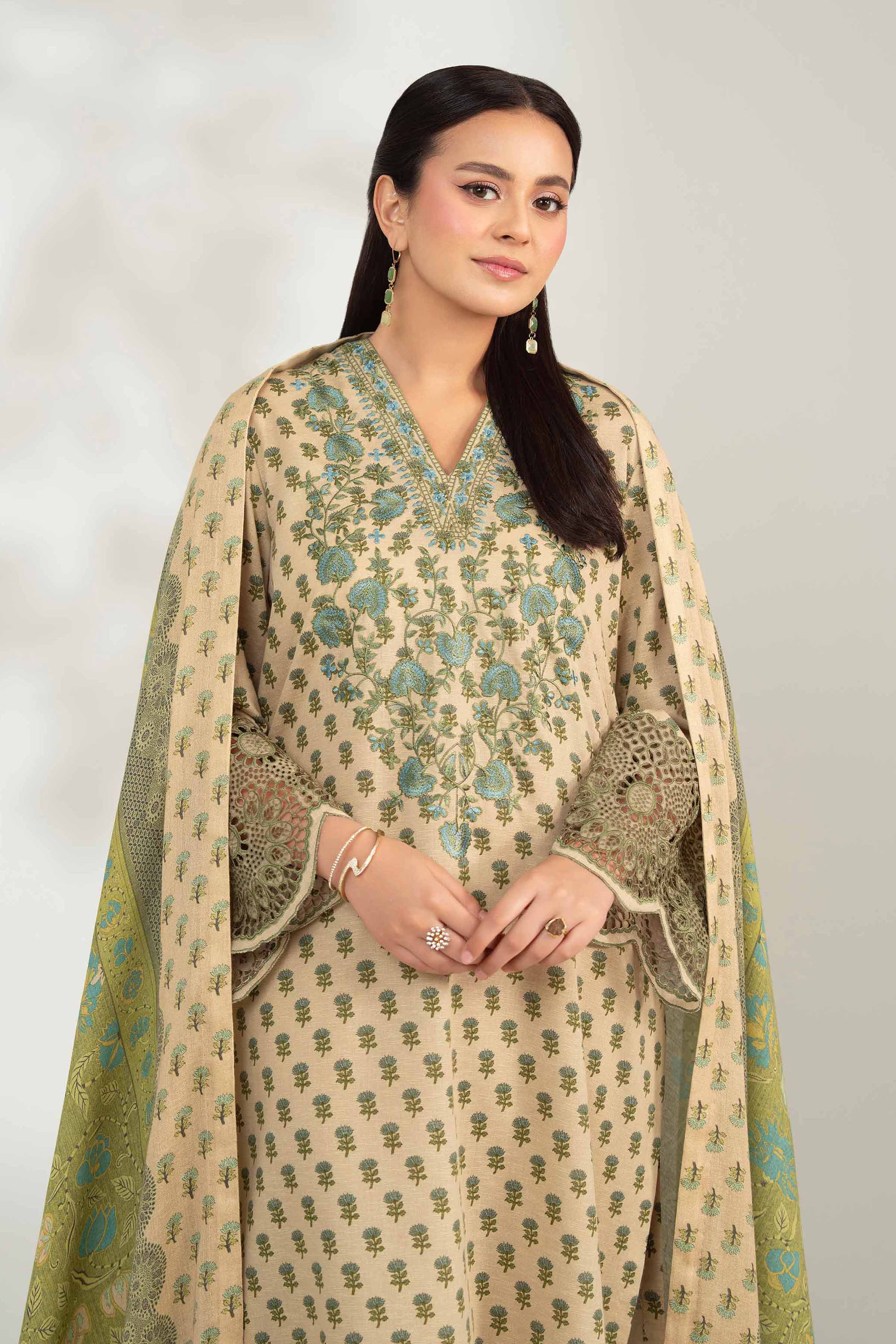3 Piece - Digital Printed Embroidered Suit - 42502707 for Women - Unstitched Collection | Nishat | Shop Online