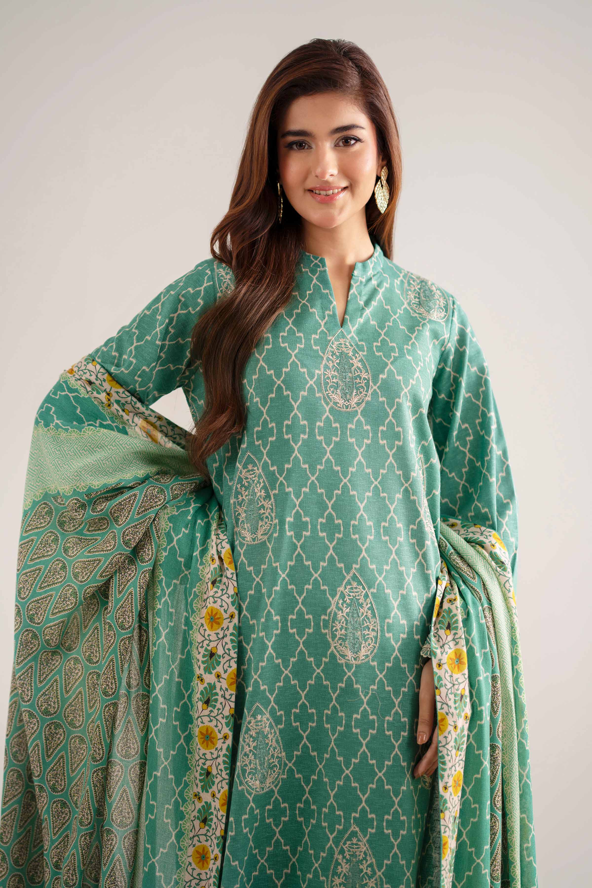 3 Piece - Digital Printed Embroidered Suit - 42502708 for Women - Unstitched Collection | Nishat | Shop Online
