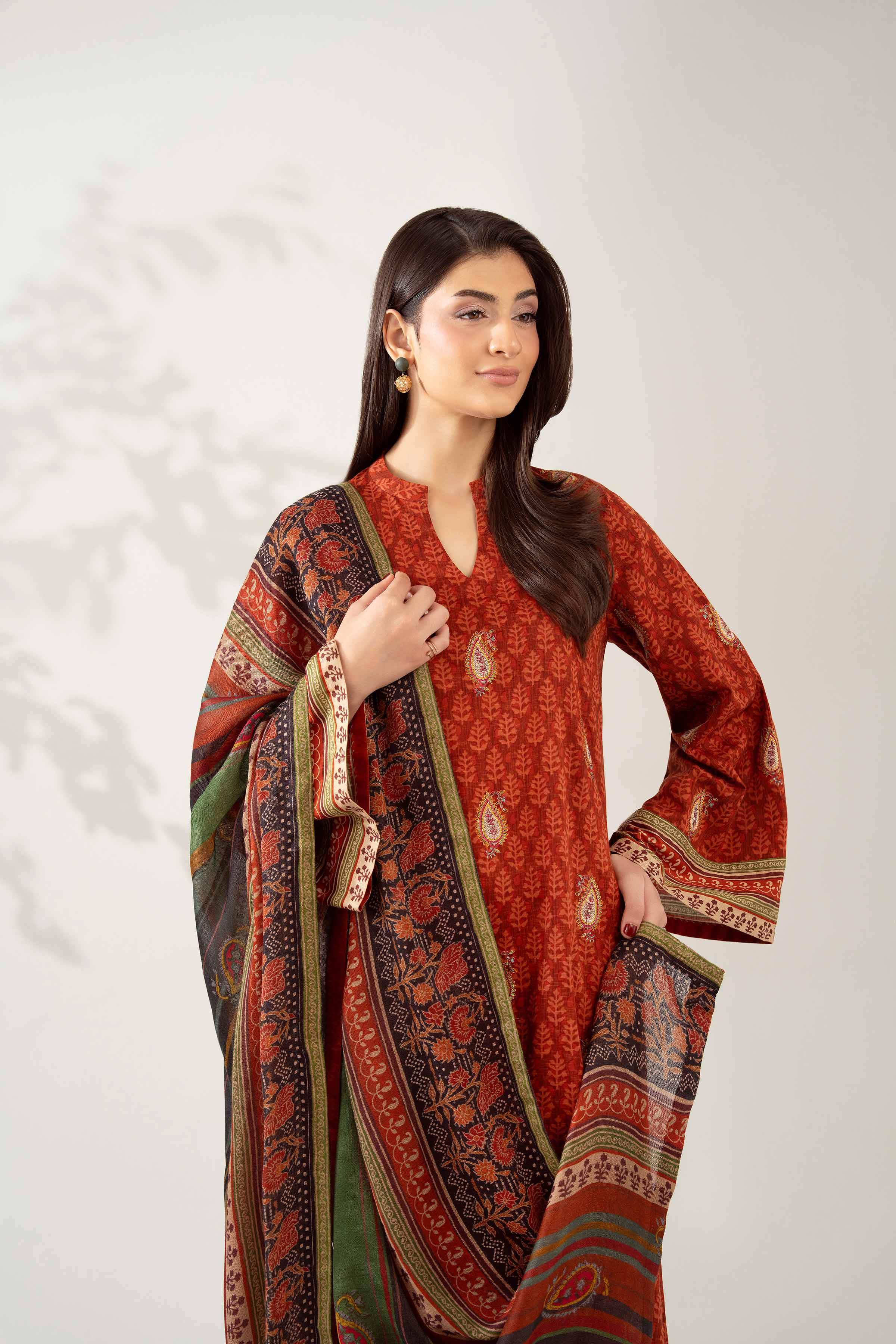3 Piece - Digital Printed Embroidered Suit - 42502712 for Women - Unstitched Collection | Nishat | Shop Online