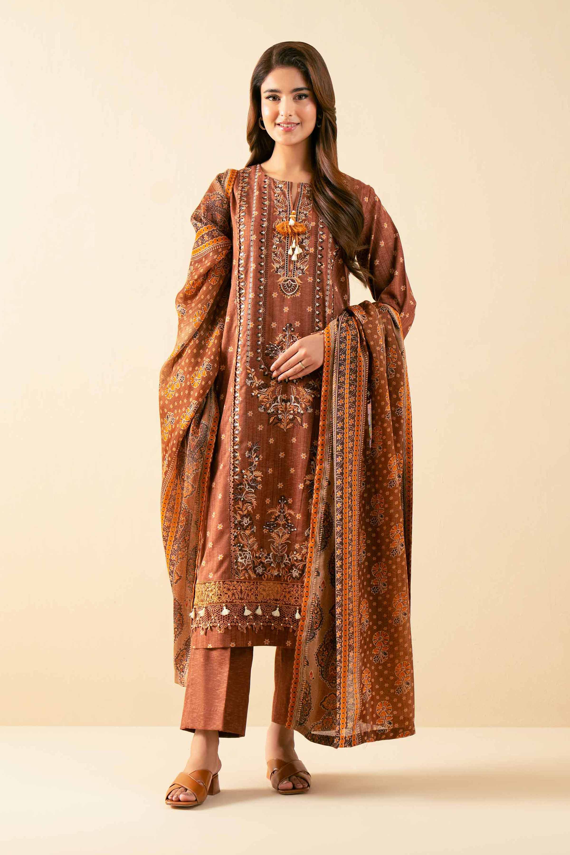 3 Piece - Digital Printed Embroidered Suit - 42502713 for Women - Unstitched Collection | Nishat | Shop Online