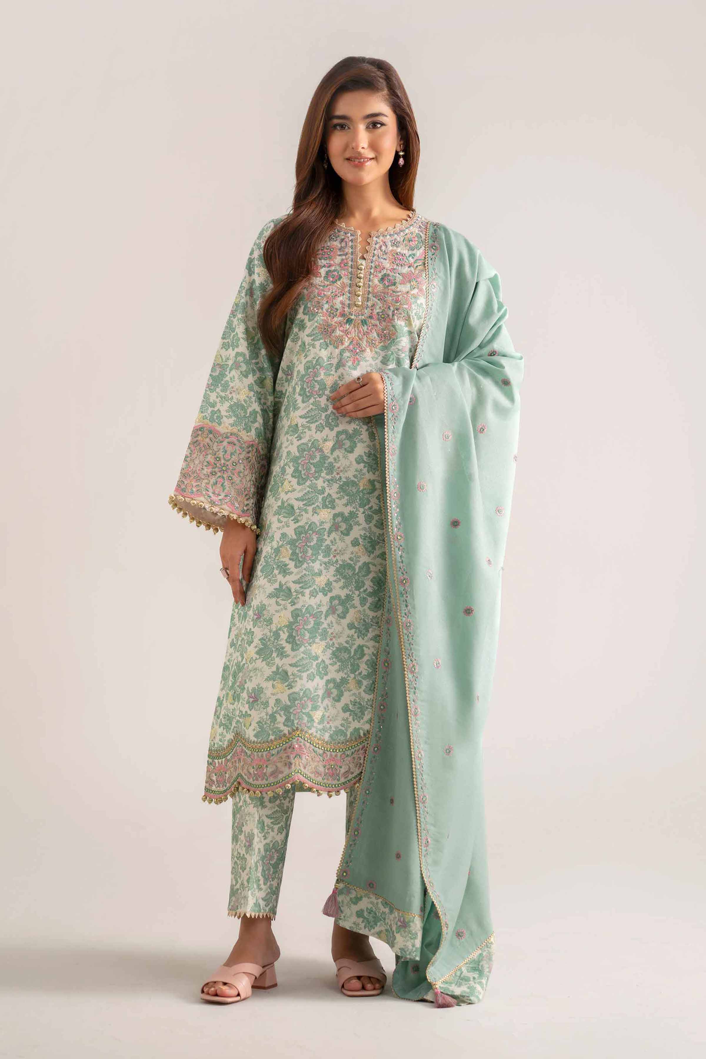 3 Piece - Digital Printed Embroidered Suit - 42502726 for Women - Unstitched Collection | Nishat | Shop Online
