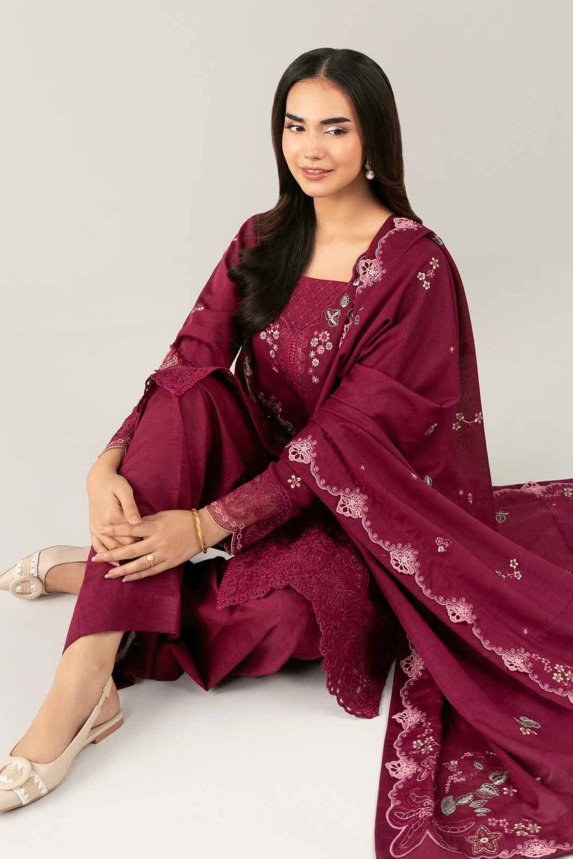 3 Piece - Embroidered Suit - 42502743 for Women - Unstitched Collection | Nishat | Shop Online