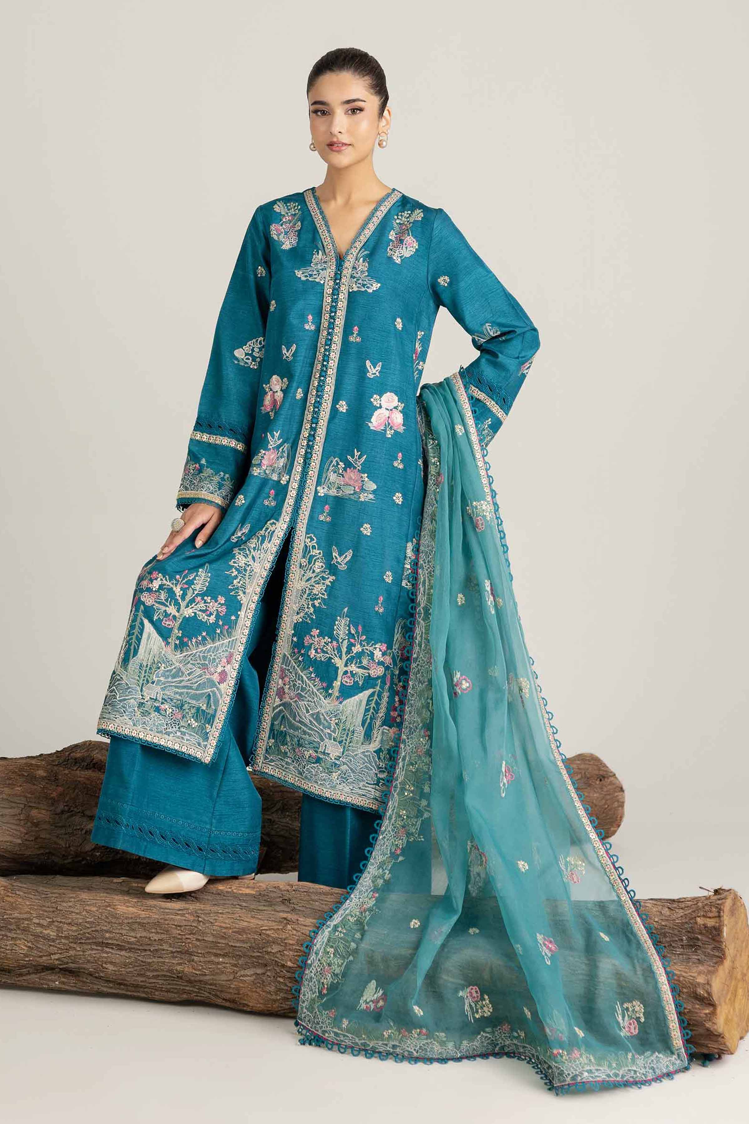 3 Piece - Embroidered Suit - 42502769 for Women - Unstitched Collection | Nishat | Shop Online