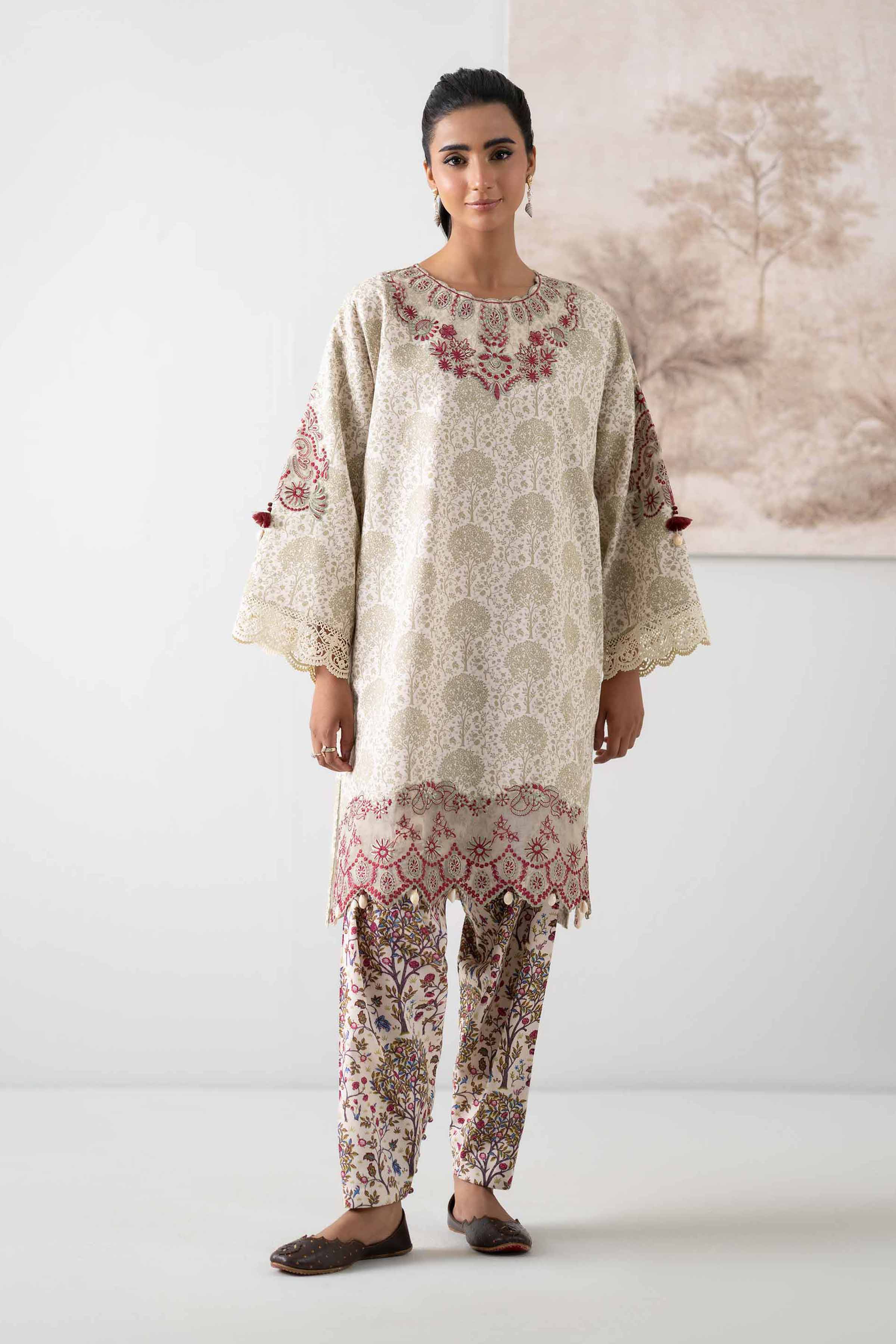 2 Piece - Printed Embroidered Suit - 42502810 for Women - Unstitched Collection | Nishat | Shop Online