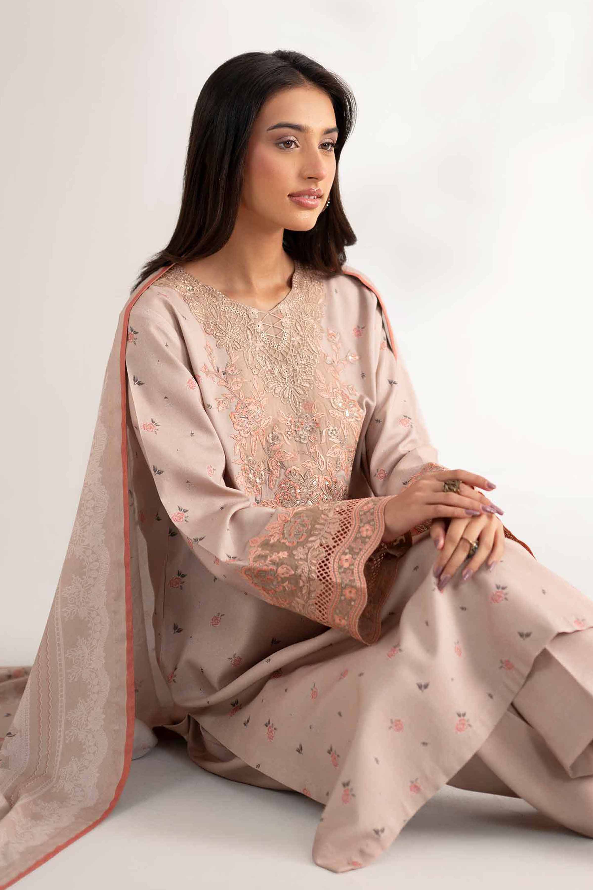 3 Piece - Printed Embroidered Suit - 42502819 for Women - Unstitched Collection | Nishat | Shop Online