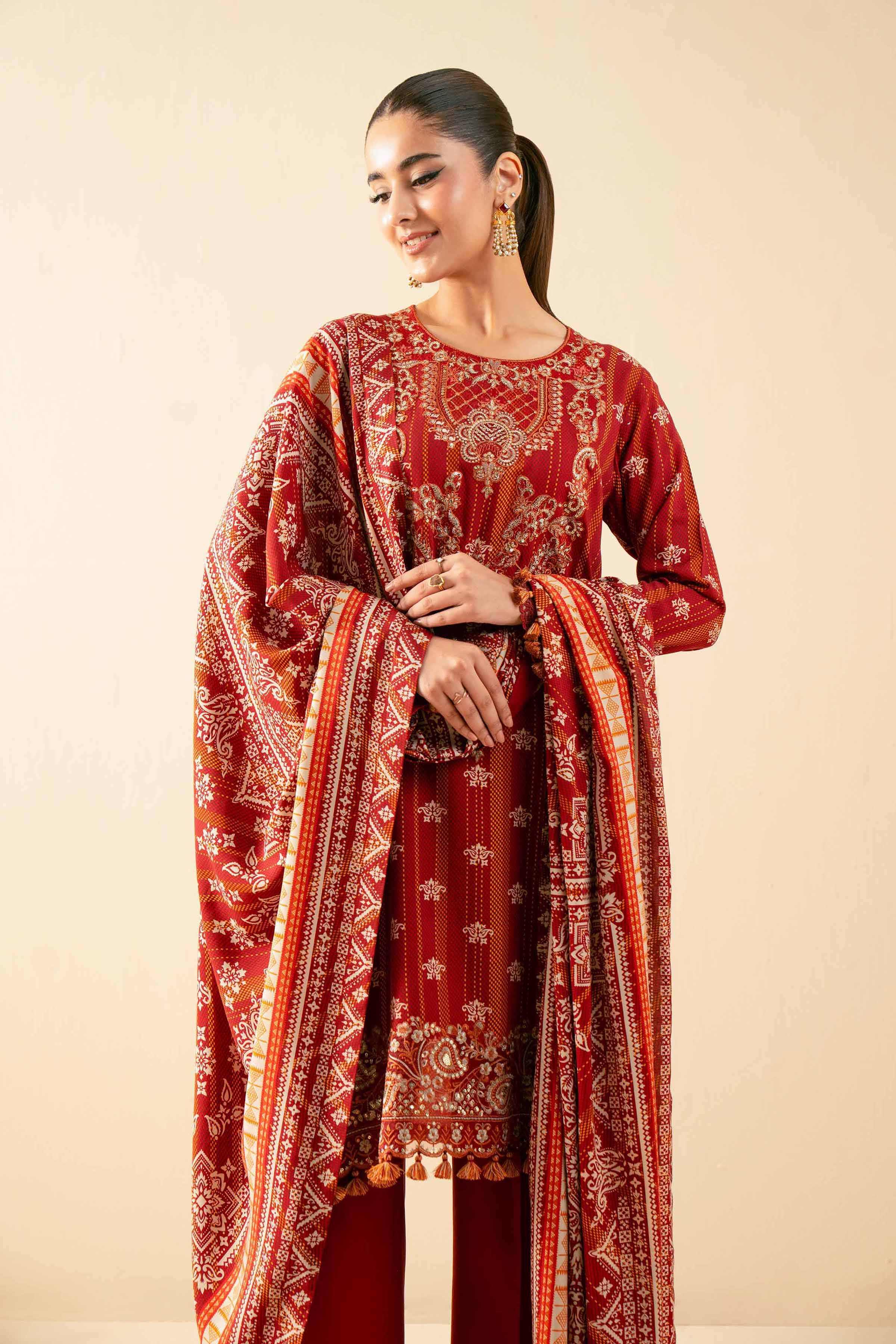 3 Piece - Printed Embroidered Suit - 42502827 for Women - Unstitched Collection | Nishat | Shop Online