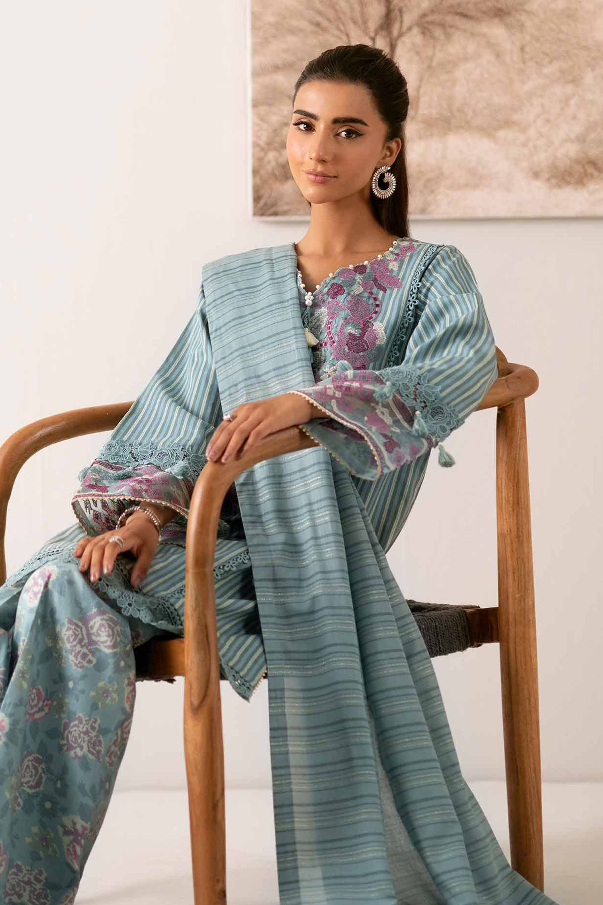 3 Piece - Printed Embroidered Suit - 42502842 for Women - Unstitched Collection | Nishat | Shop Online