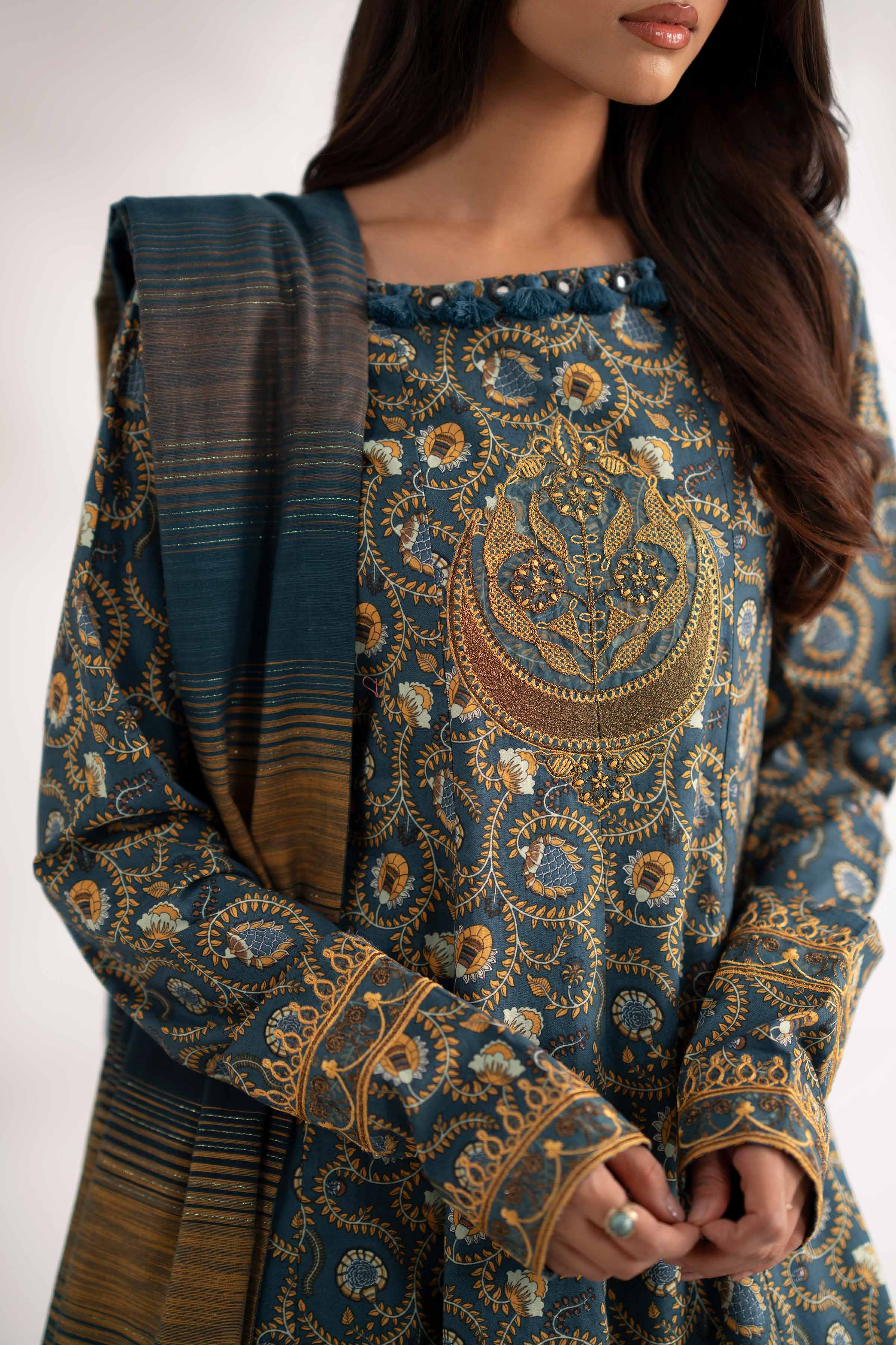 3 Piece - Printed Embroidered Suit - 42502843 for Women - Unstitched Collection | Nishat | Shop Online