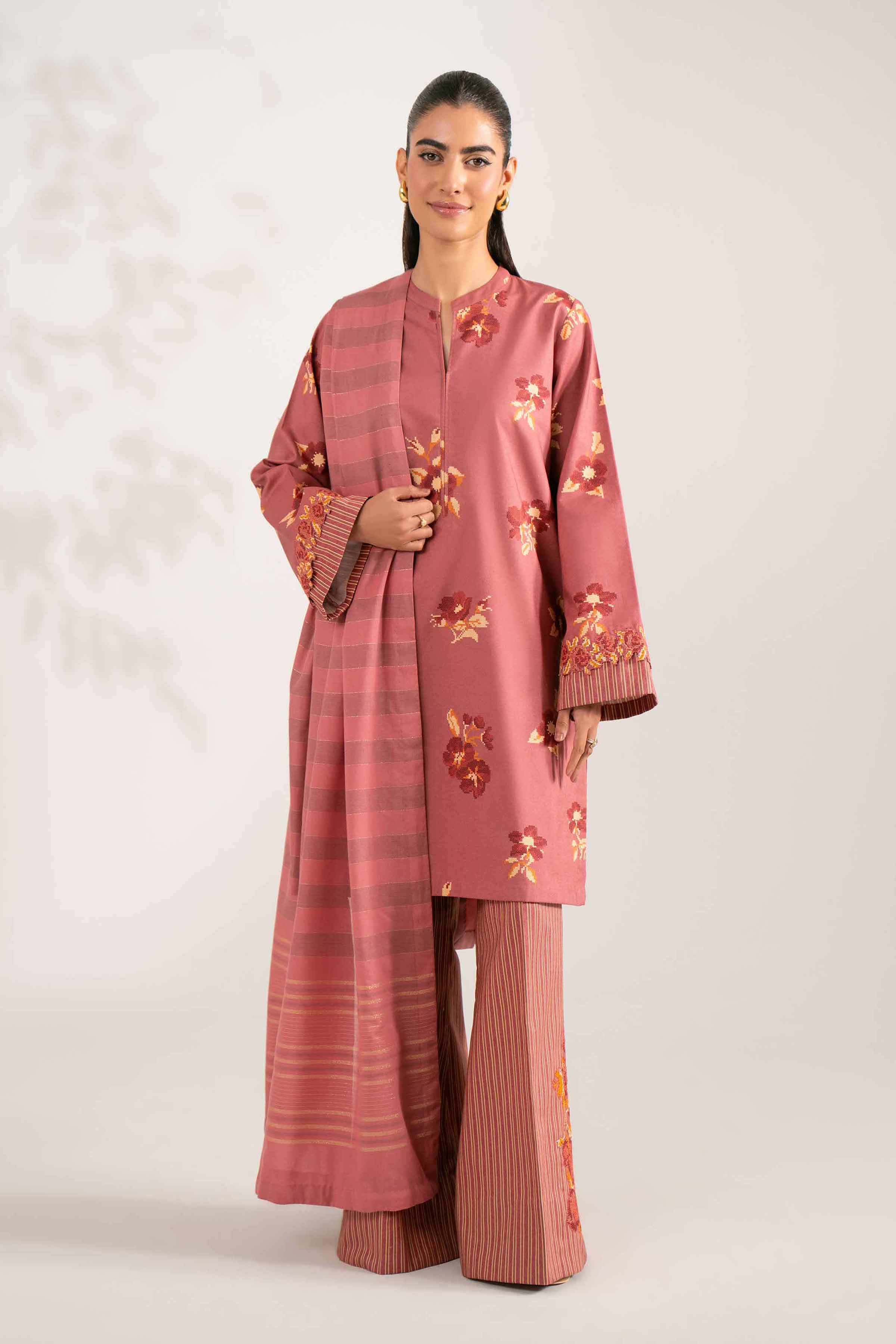 3 Piece - Printed Embroidered Suit - 42502844 for Women - Unstitched Collection | Nishat | Shop Online