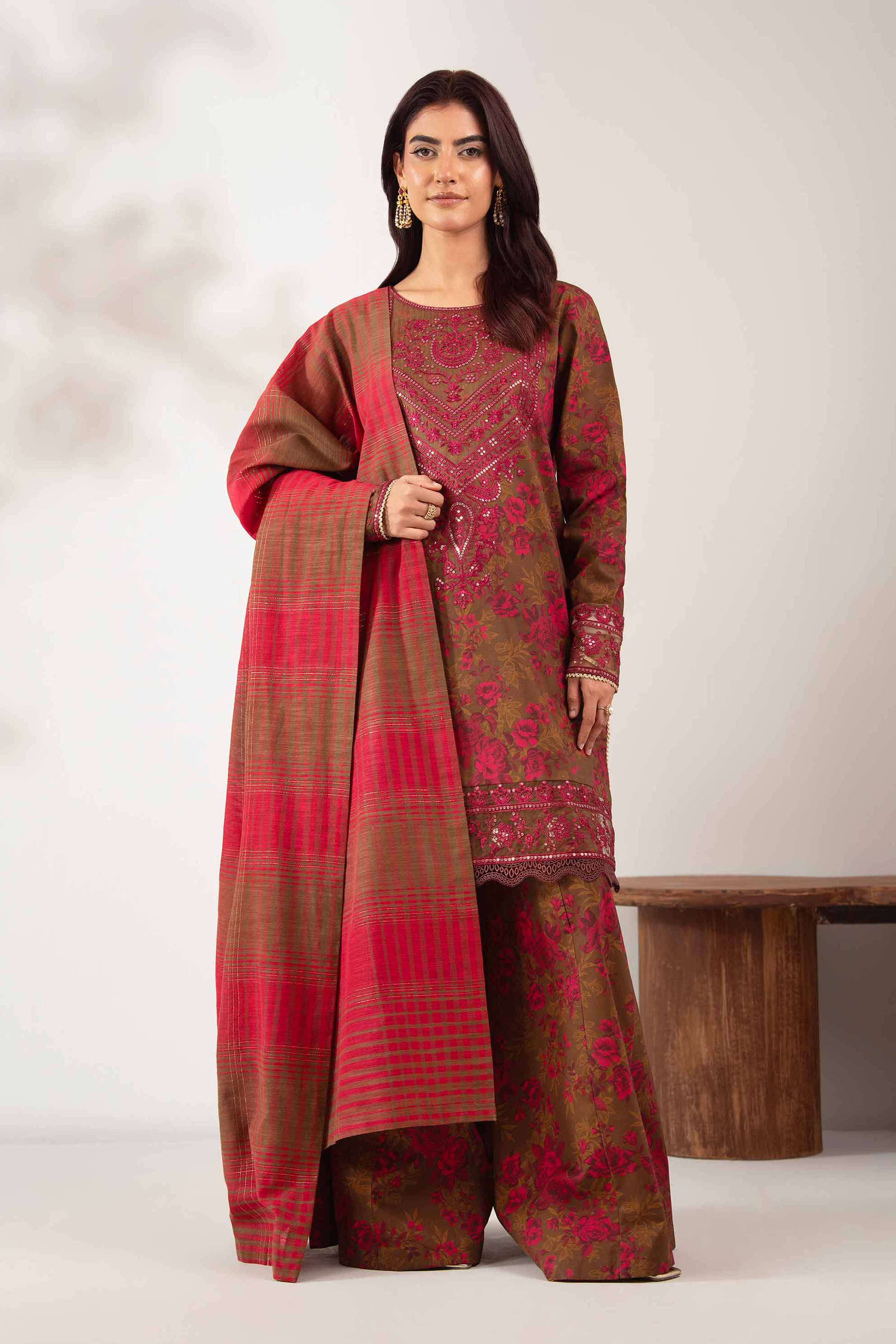 3 Piece - Printed Embroidered Suit - 42502847 for Women - Unstitched Collection | Nishat | Shop Online