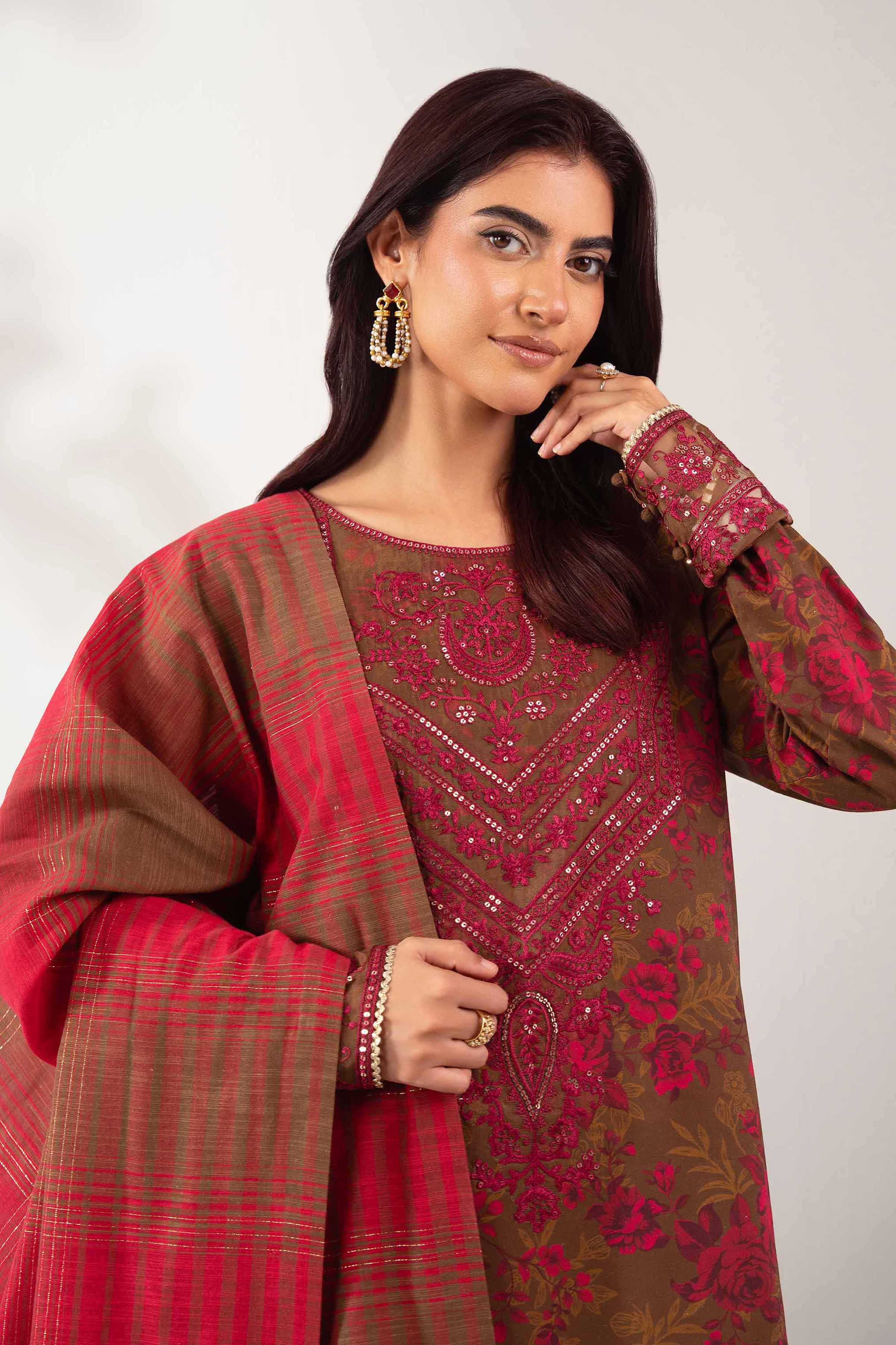 3 Piece - Printed Embroidered Suit - 42502847 for Women - Unstitched Collection | Nishat | Shop Online