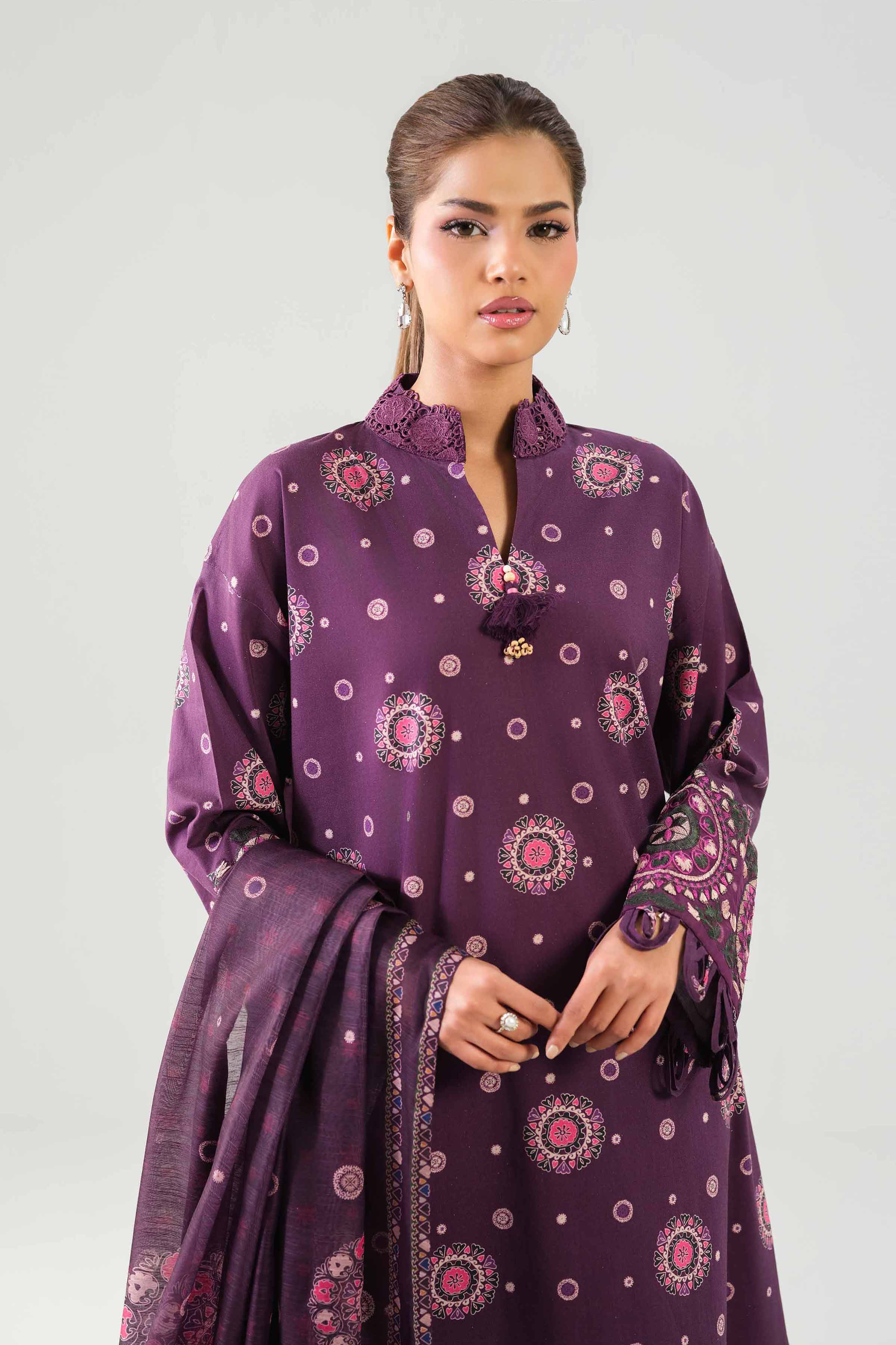 3 Piece - Digital Printed Embroidered Suit - 42502860