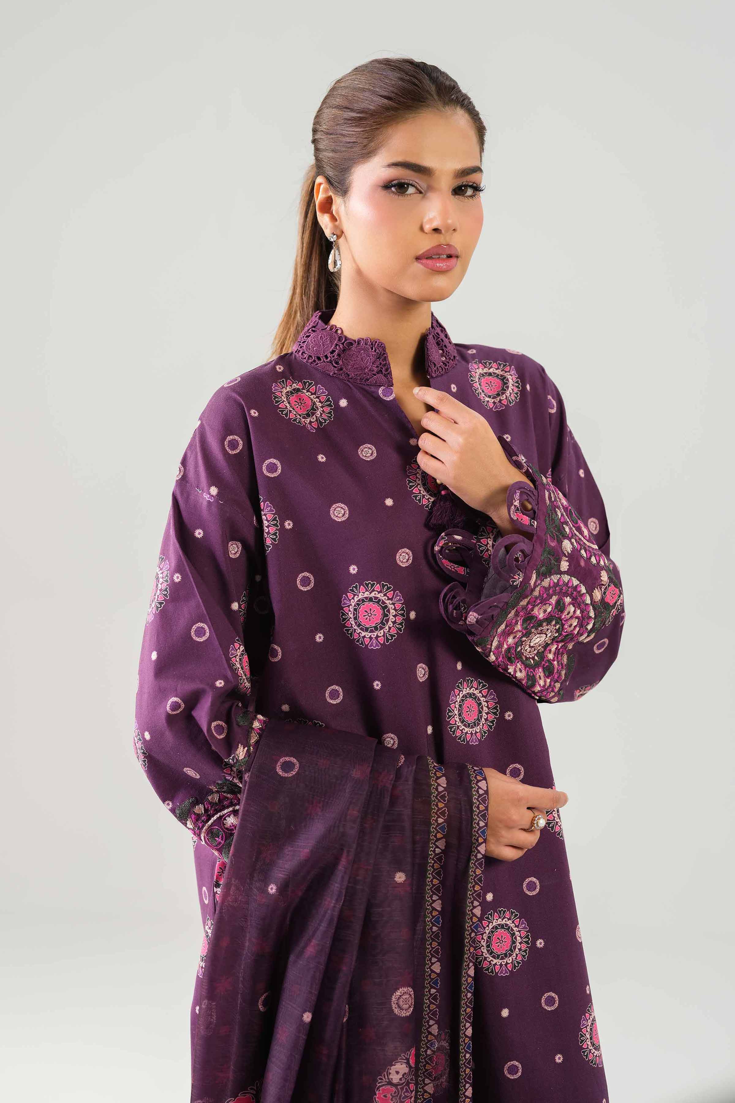 3 Piece - Digital Printed Embroidered Suit - 42502860