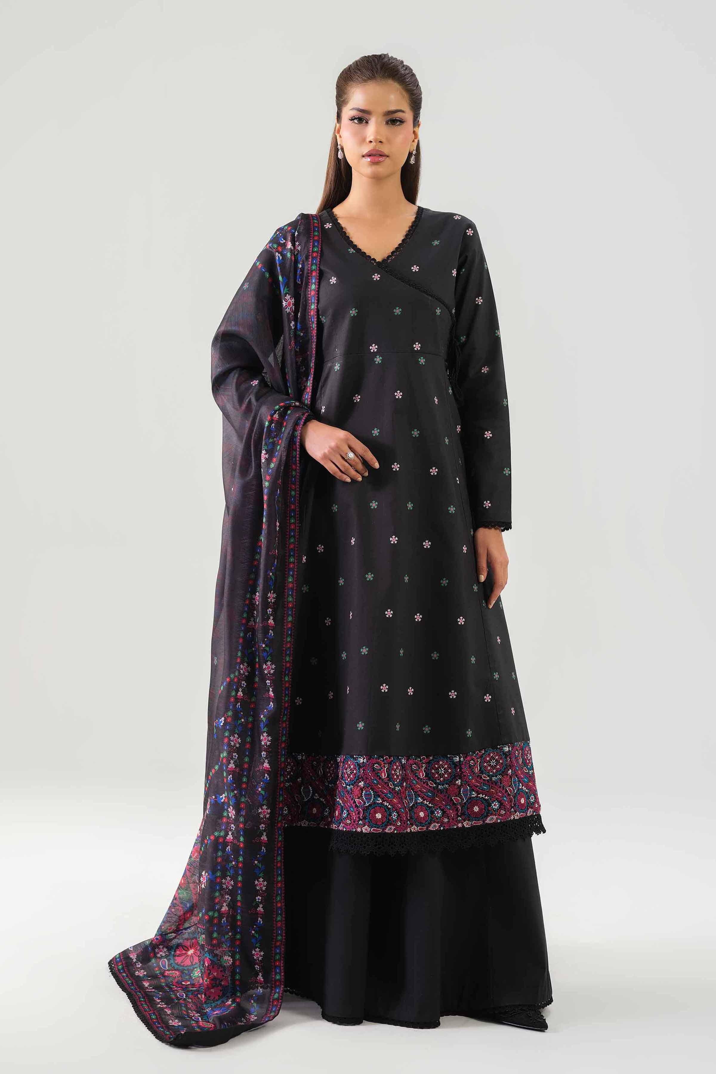 3 Piece - Digital Printed Embroidered Suit - 42502861