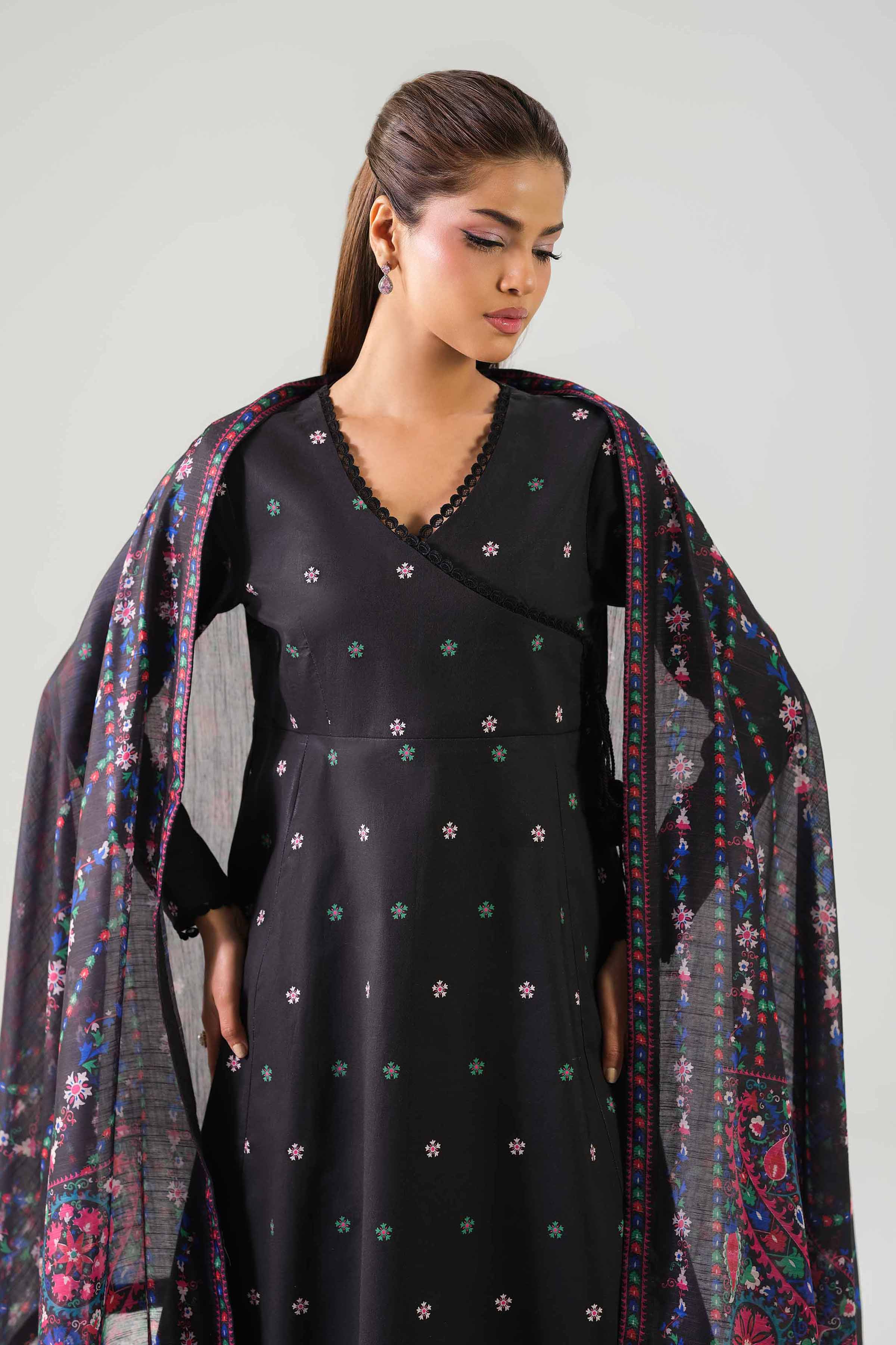 3 Piece - Digital Printed Embroidered Suit - 42502861