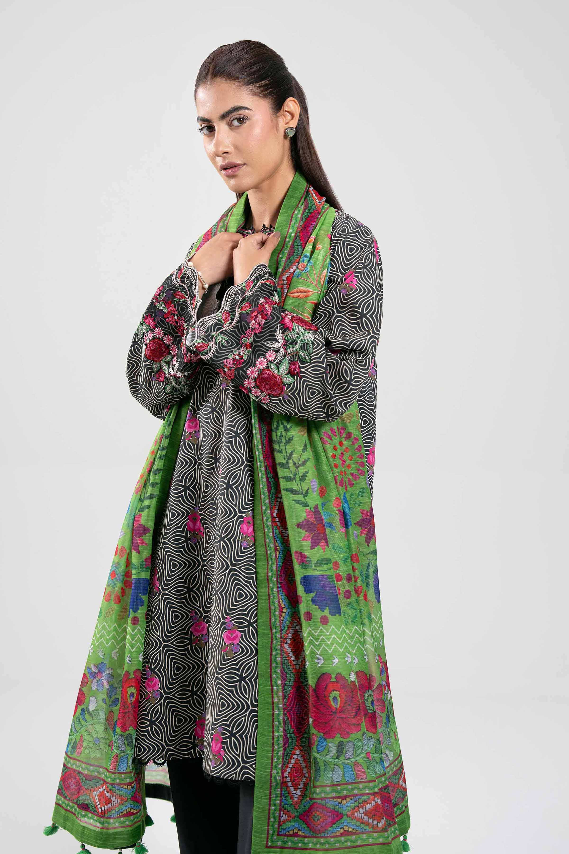 3 Piece - Digital Printed Embroidered Suit - 42502862