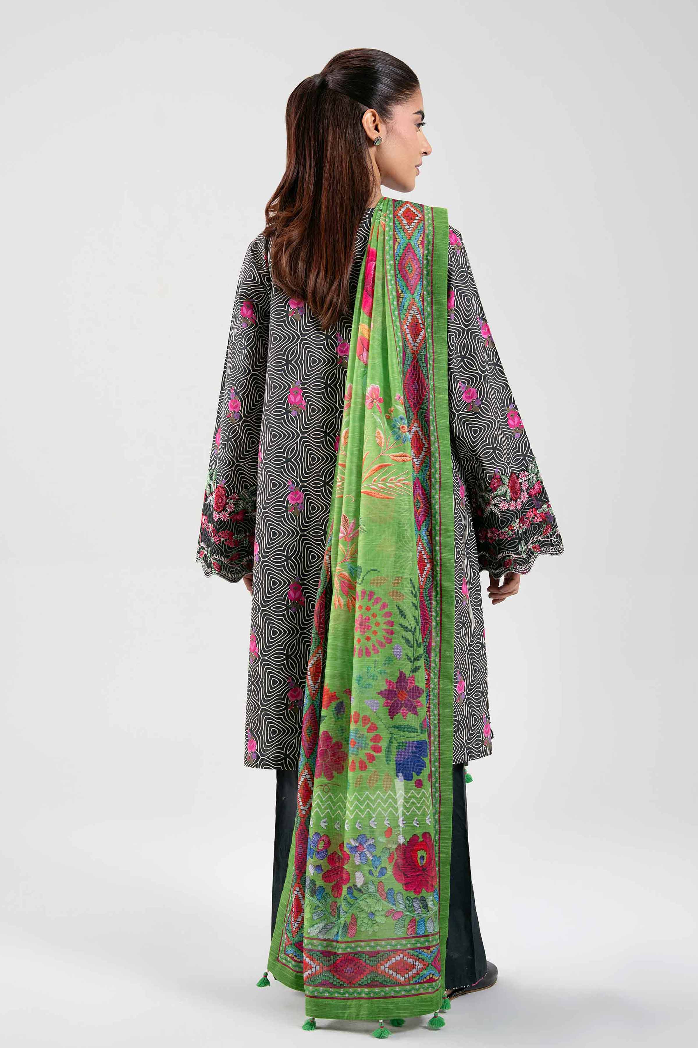 3 Piece - Digital Printed Embroidered Suit - 42502862