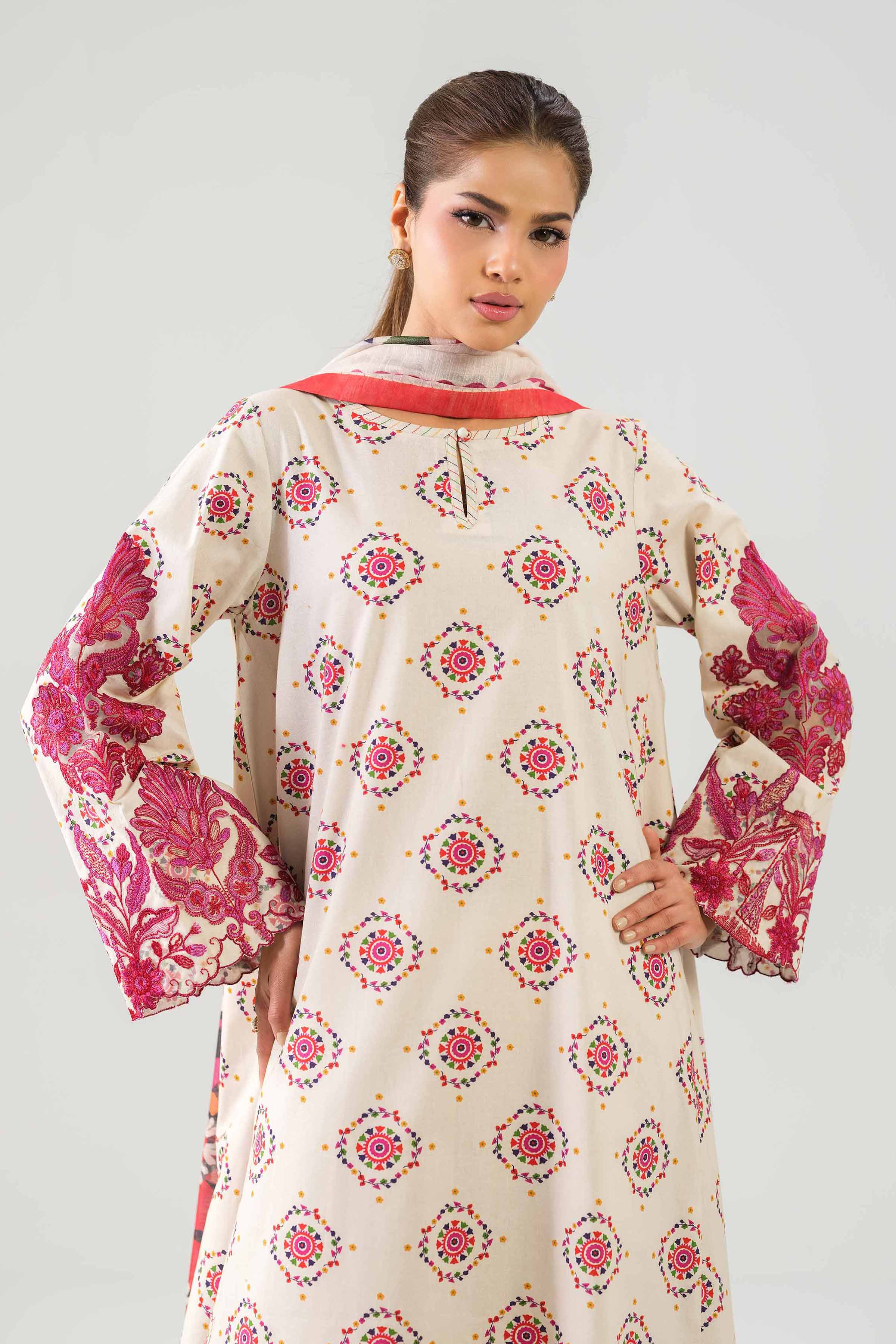 3 Piece - Digital Printed Embroidered Suit - 42502863