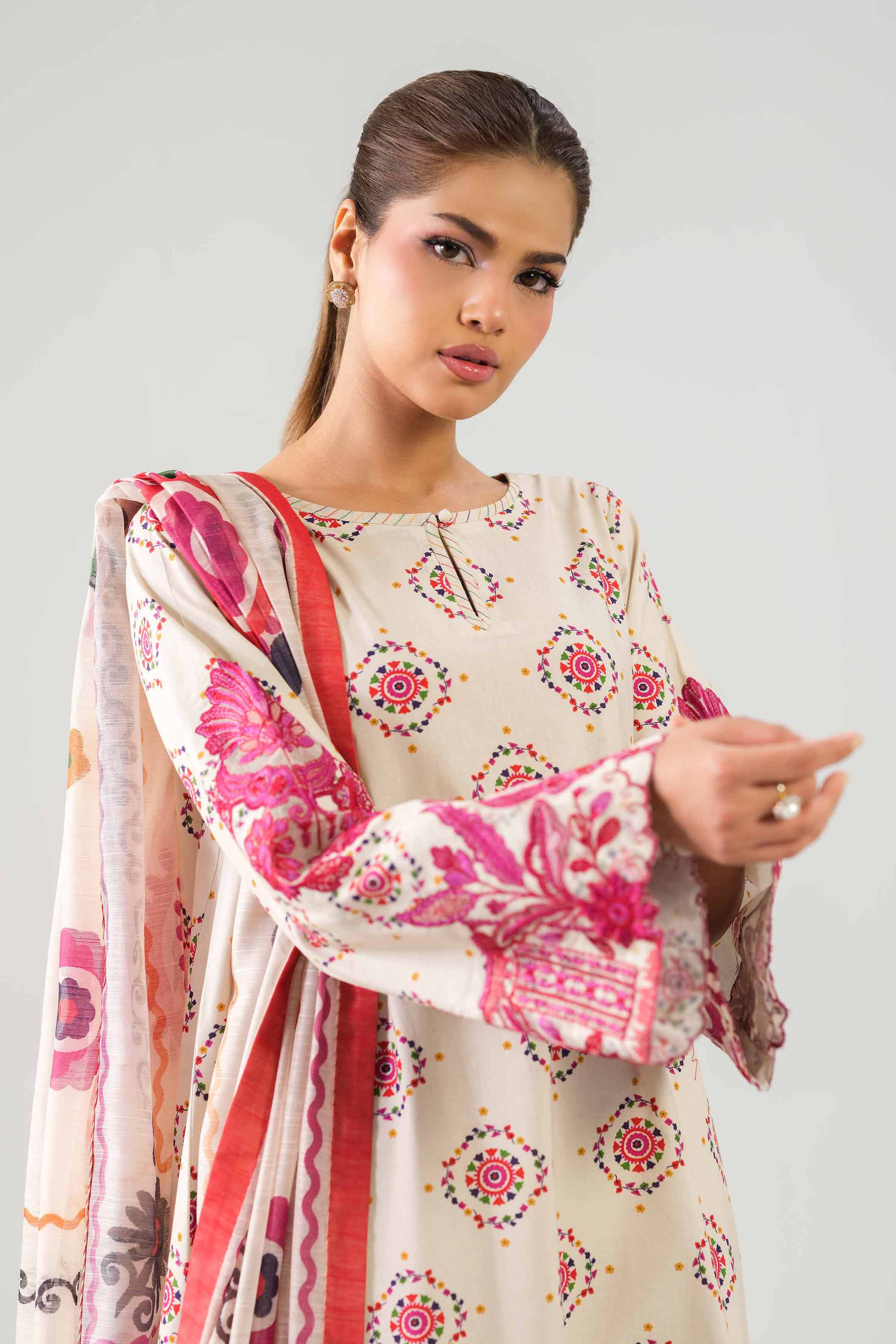 3 Piece - Digital Printed Embroidered Suit - 42502863
