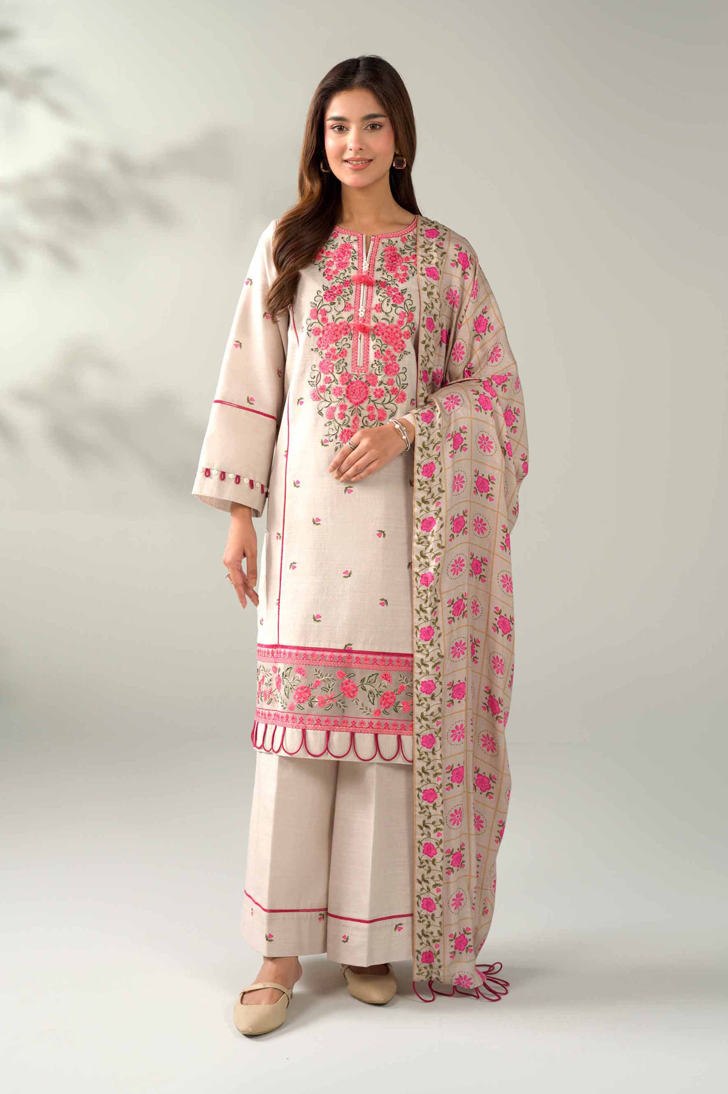 3 Piece - Embroidered Suit - 42502875 for Women - Unstitched Collection | Nishat | Shop Online