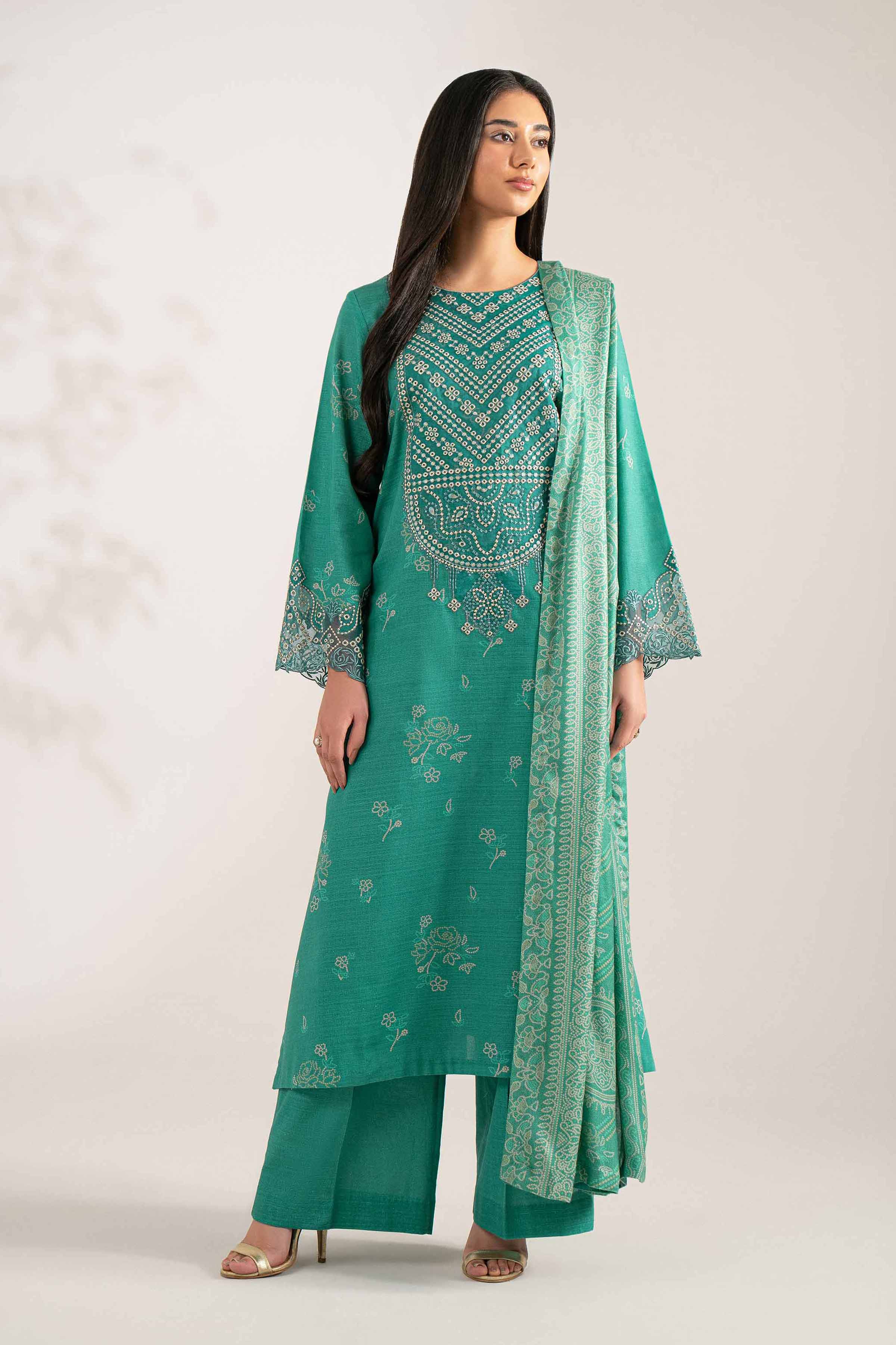 3 Piece - Printed Embroidered Suit - 42502876 for Women - Unstitched Collection | Nishat | Shop Online