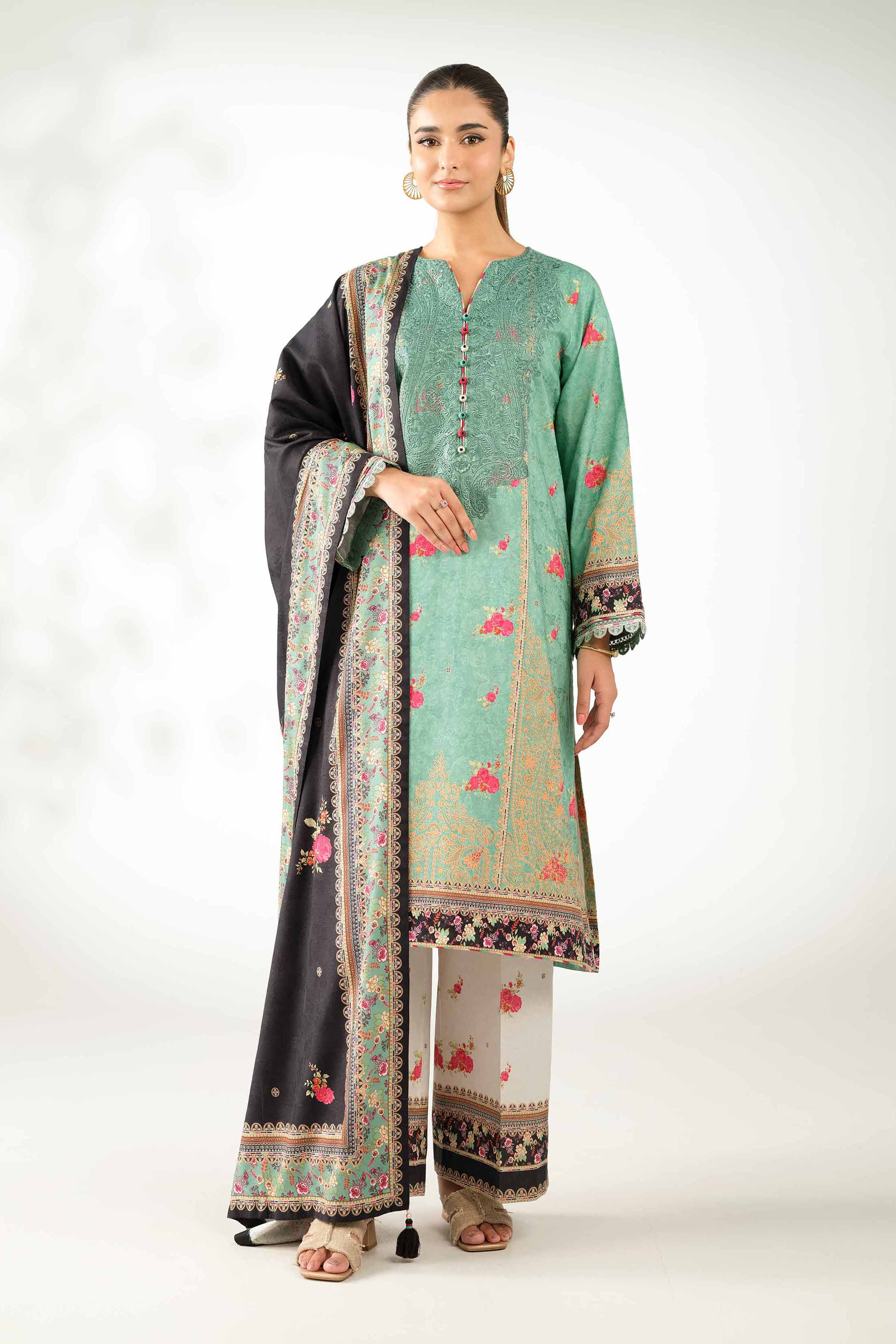 3 Piece - Digital Printed Embroidered Suit - 42502892 for Women - Unstitched Collection | Nishat | Shop Online