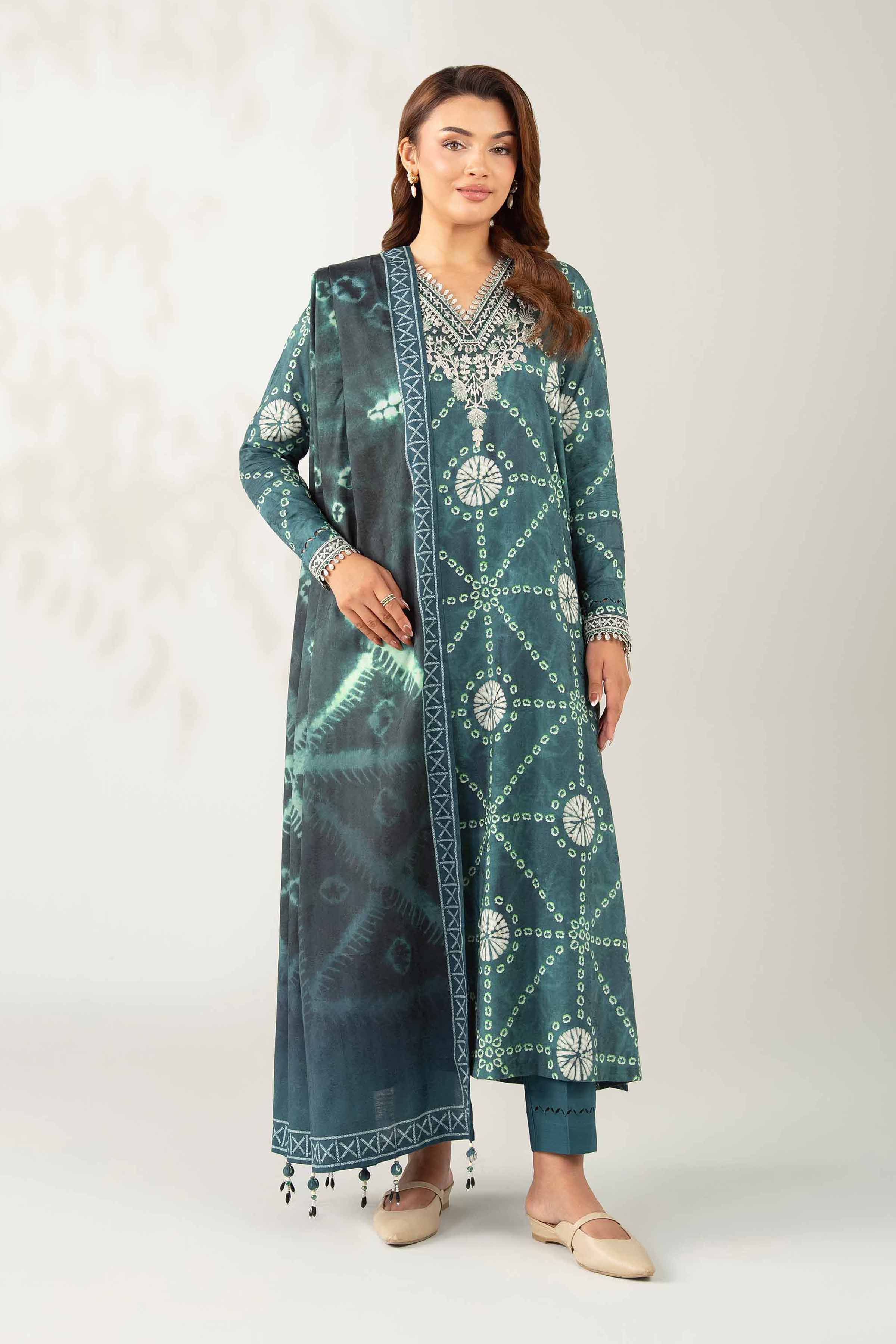 3 Piece - Digital Printed Embroidered Suit - 42502895 for Women - Unstitched Collection | Nishat | Shop Online