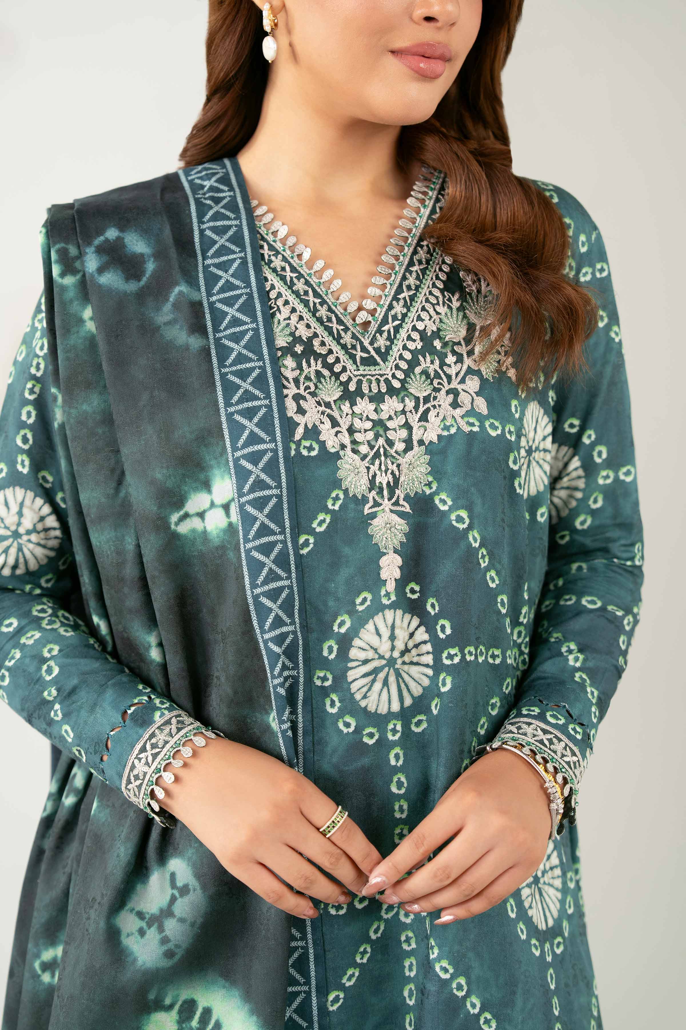 3 Piece - Digital Printed Embroidered Suit - 42502895 for Women - Unstitched Collection | Nishat | Shop Online
