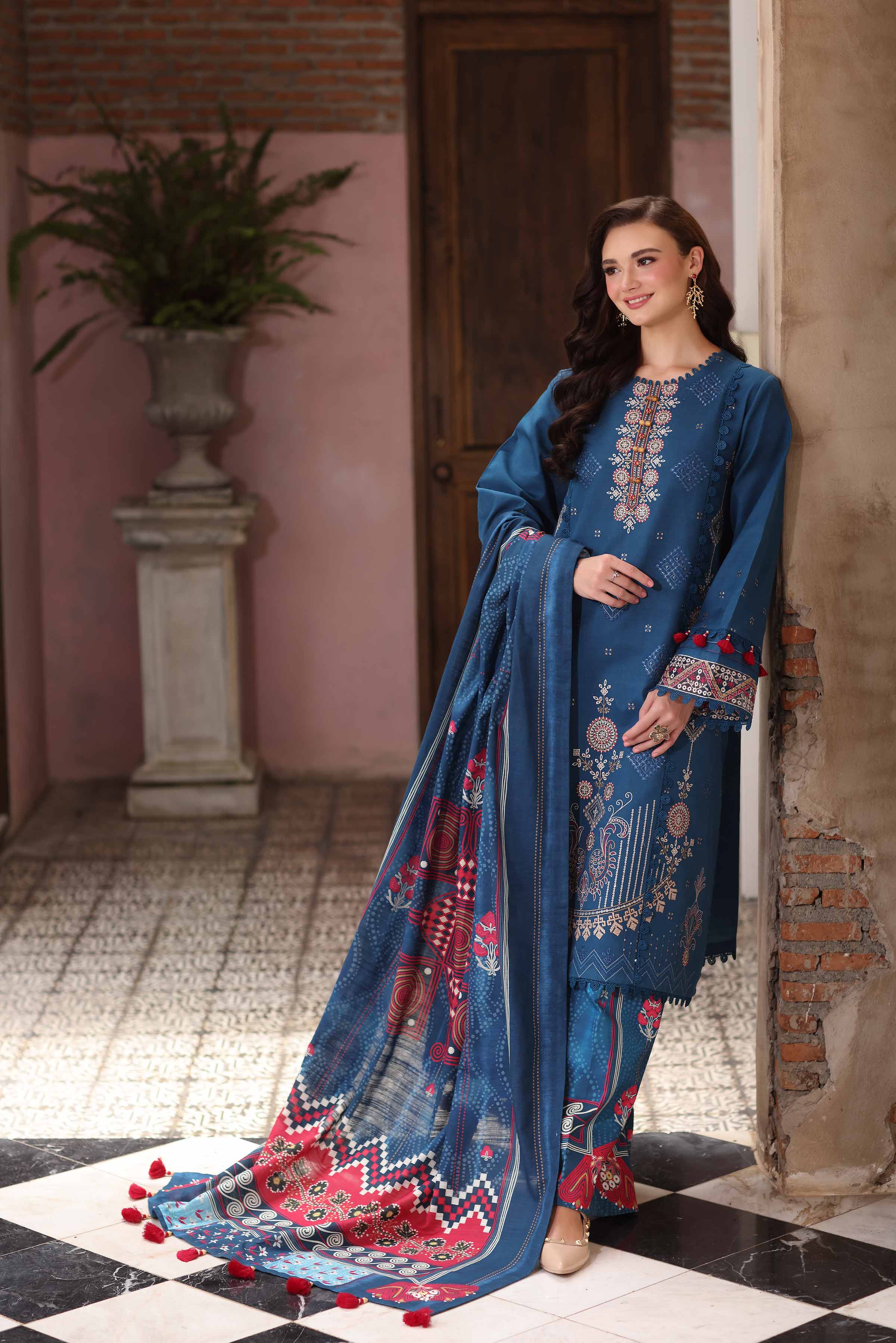 3 Piece - Digital Printed Embroidered Suit - 42502910 for Women - Unstitched Collection | Nishat | Shop Online