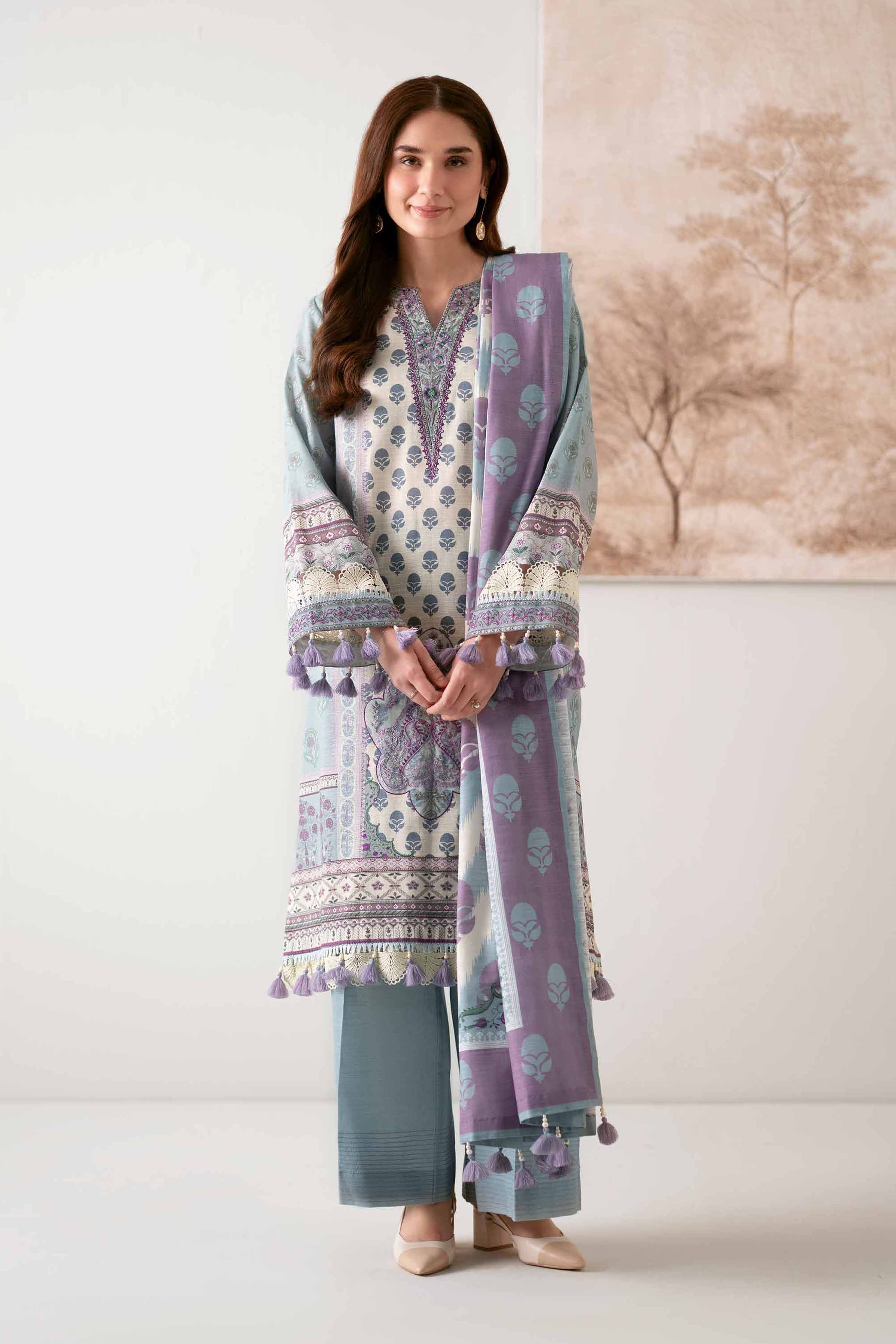 3 Piece - Digital Printed Embroidered Suit - 42502917 for Women - Unstitched Collection | Nishat | Shop Online